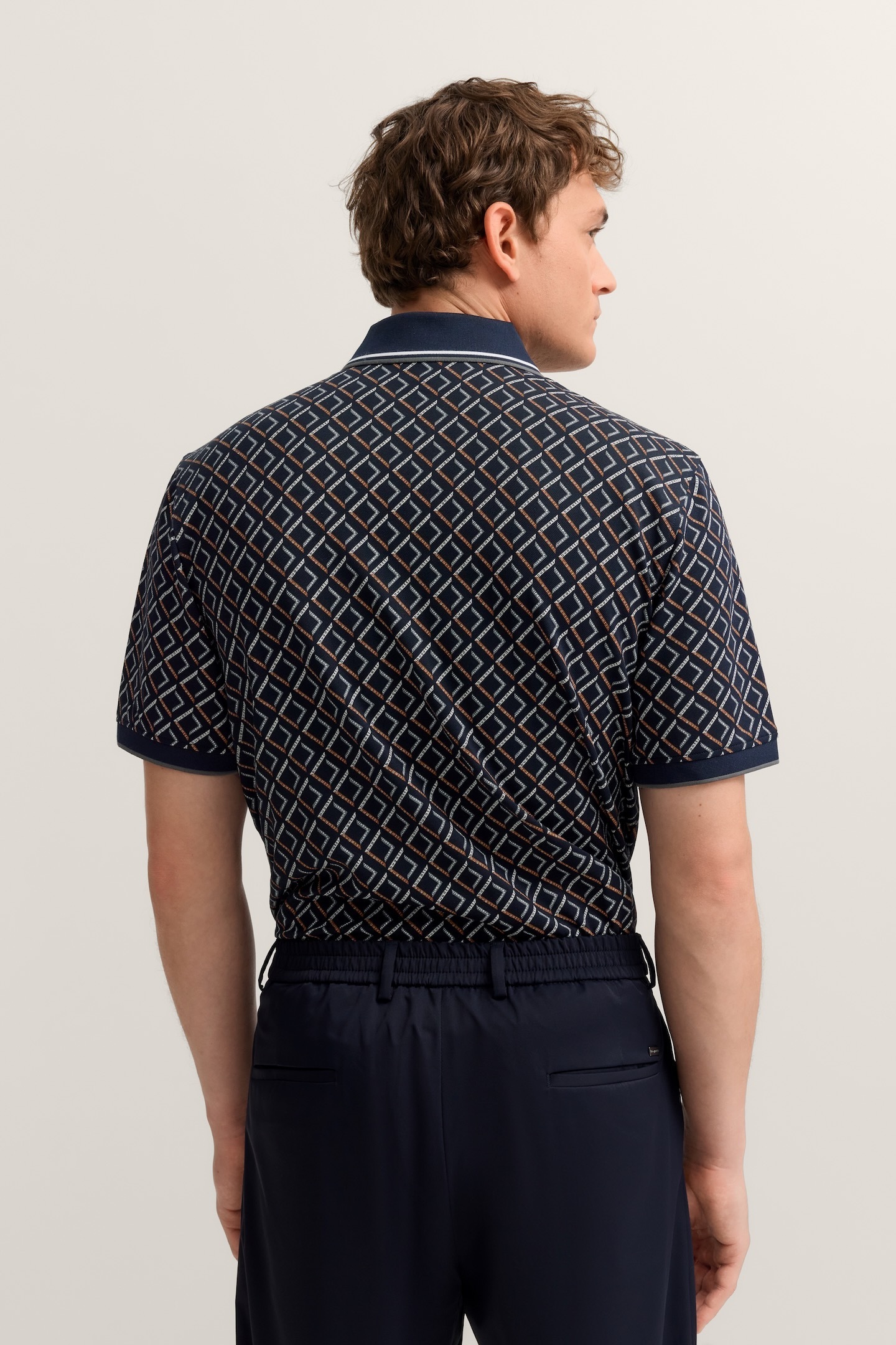 bugatti Poloshirt »Modern Fit« mit Rauten-Muster