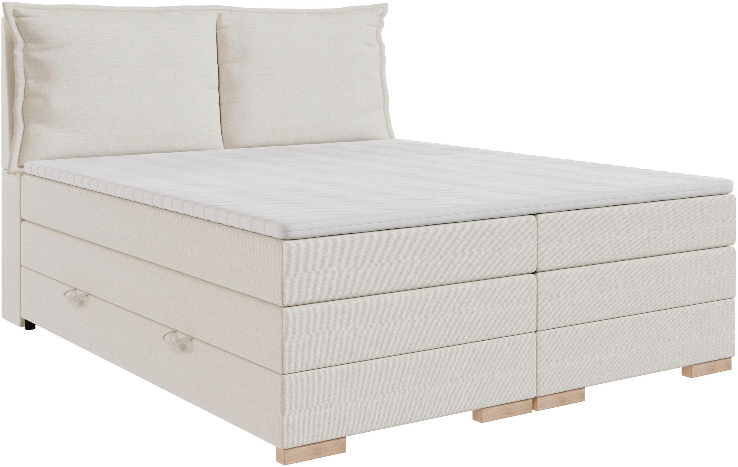 FORTE Boxspringbett »Pillows mit Bettkasten, erhältlich in den Breiten 140, 160 & 180cm« in verschiedenen Farben erhältlich
