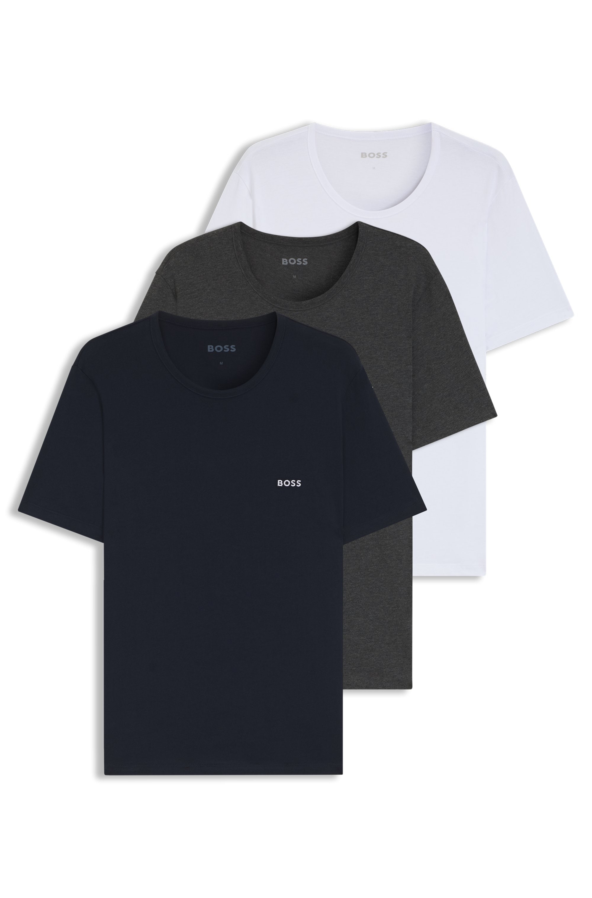 BOSS T-Shirt »Rundhals BOSS ONE x David Beckham«, (Packung, 3 tlg., 3er-Pack), mit dezentem BOSS Logo-Print