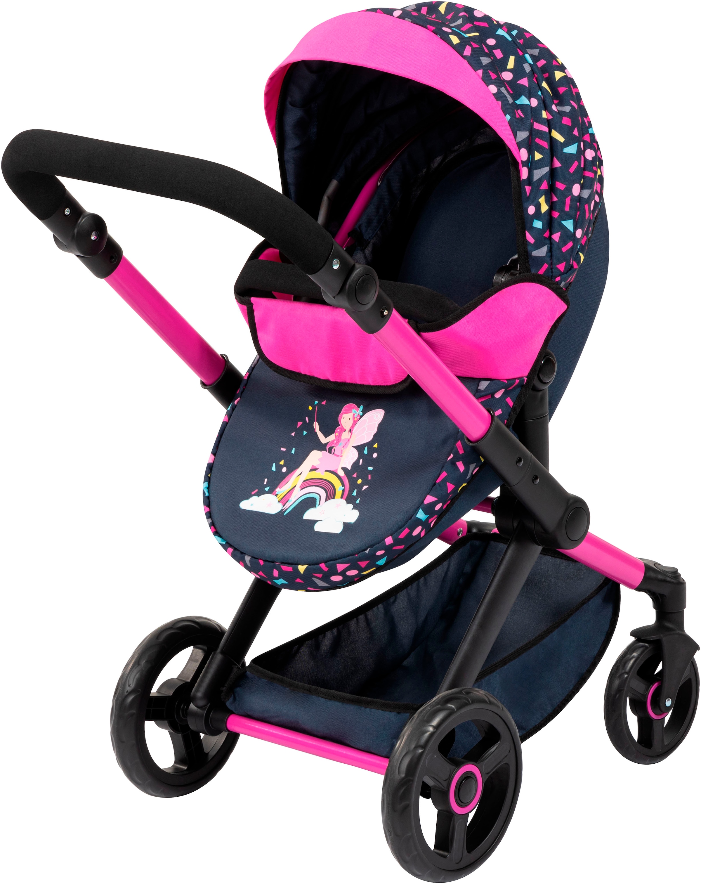 Bayer Kombi-Puppenwagen »Xeo Deluxe, schwarz«, (Set)