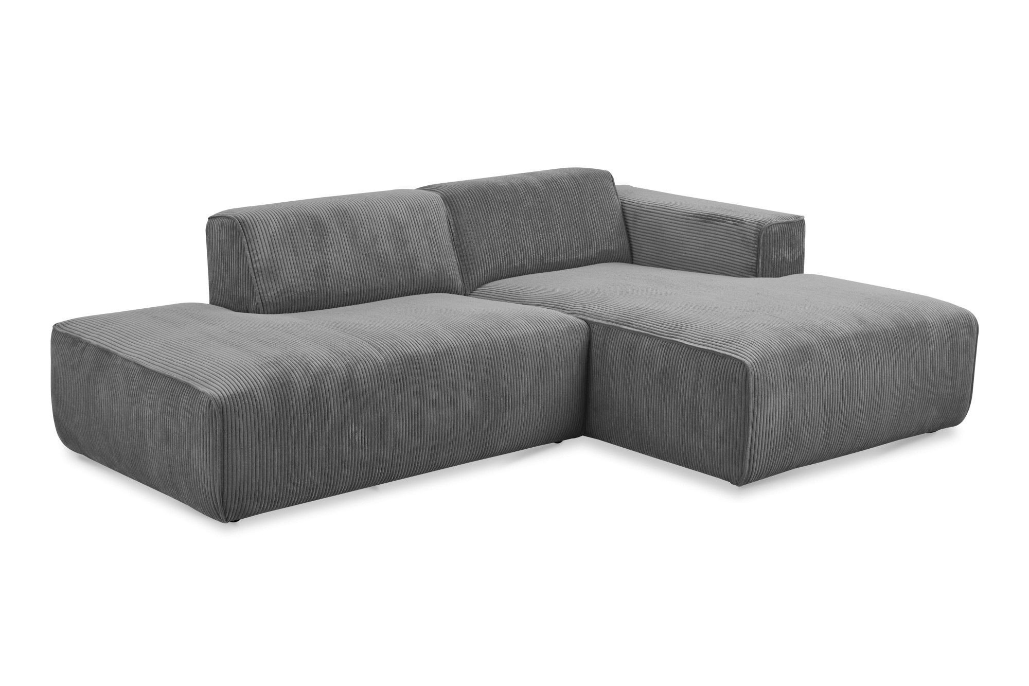 andas Ecksofa »Noord mit Kedernaht, Breite 227 cm«, Cord, Struktur, Webstoff, mit Wellenunterfederung, Massivholzrahmen