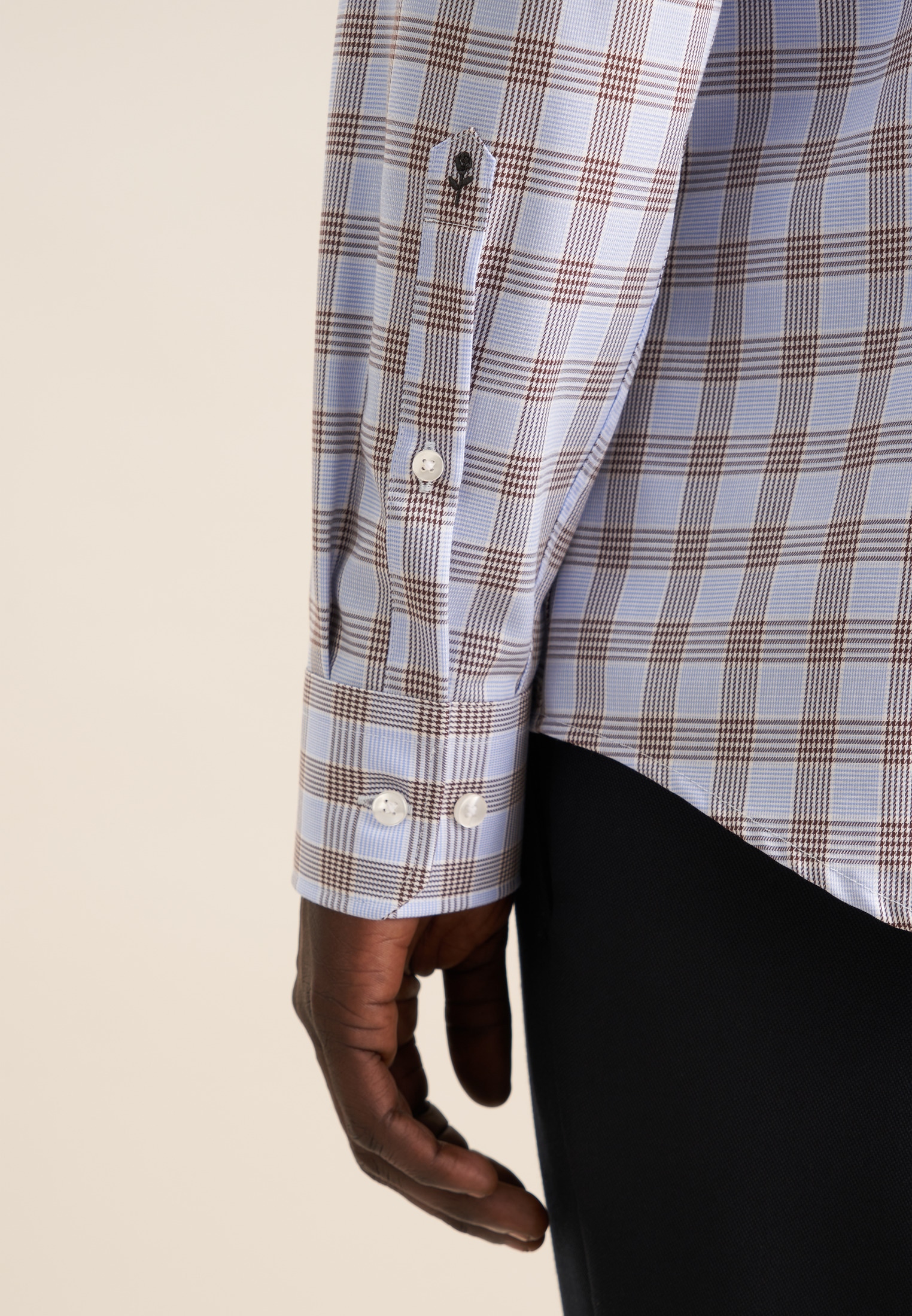 seidensticker Businesshemd »Slim« Slim 1/1 Kentkragen Karo