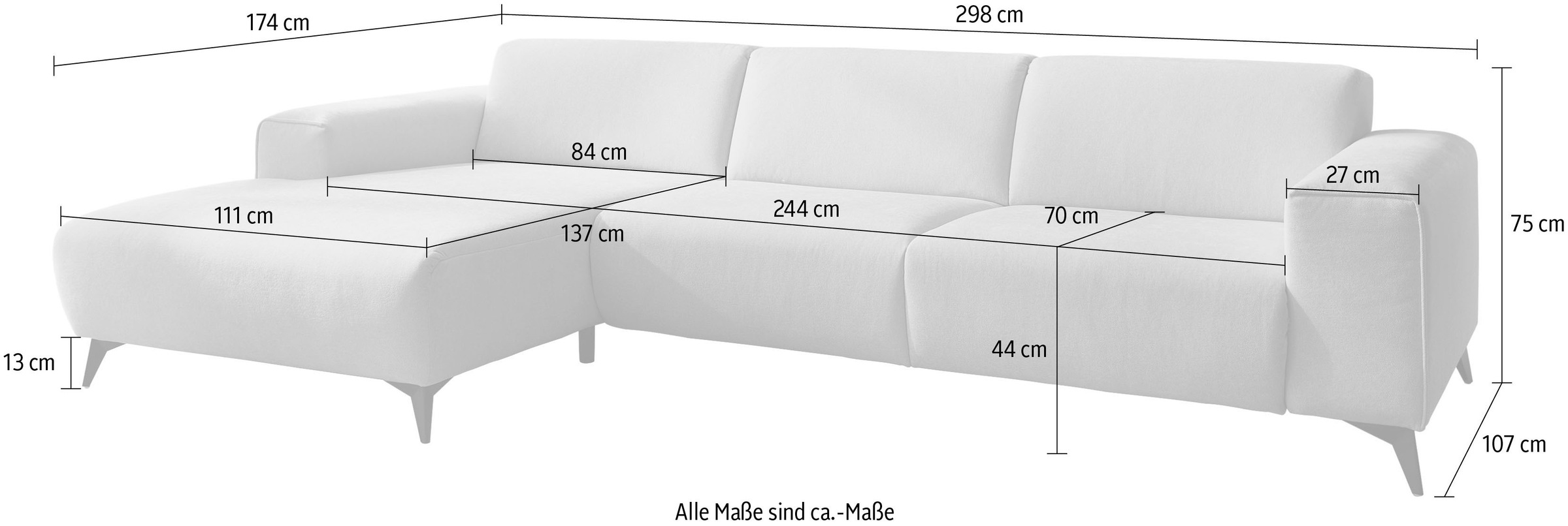 Die PlanBar Ecksofa »MP-IN24031« SoftSitz-Kaltschaumpolsterung, wahlweise mit motorischer Vorziehbank