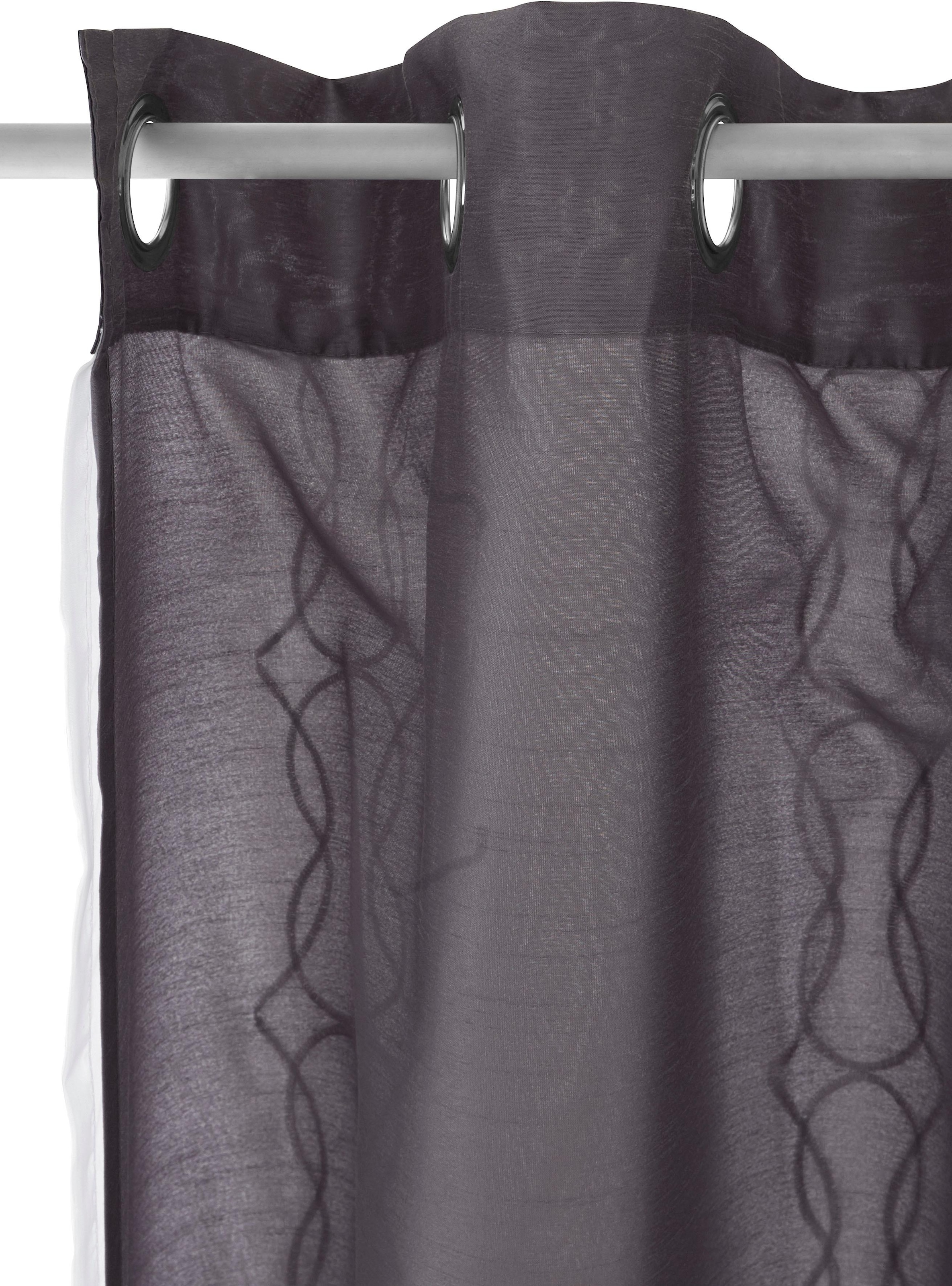 Home affaire Gardine »Blair«, (1 St.), doppellagig, transparente Stofflage mit Stickerei und in Seiden Optik