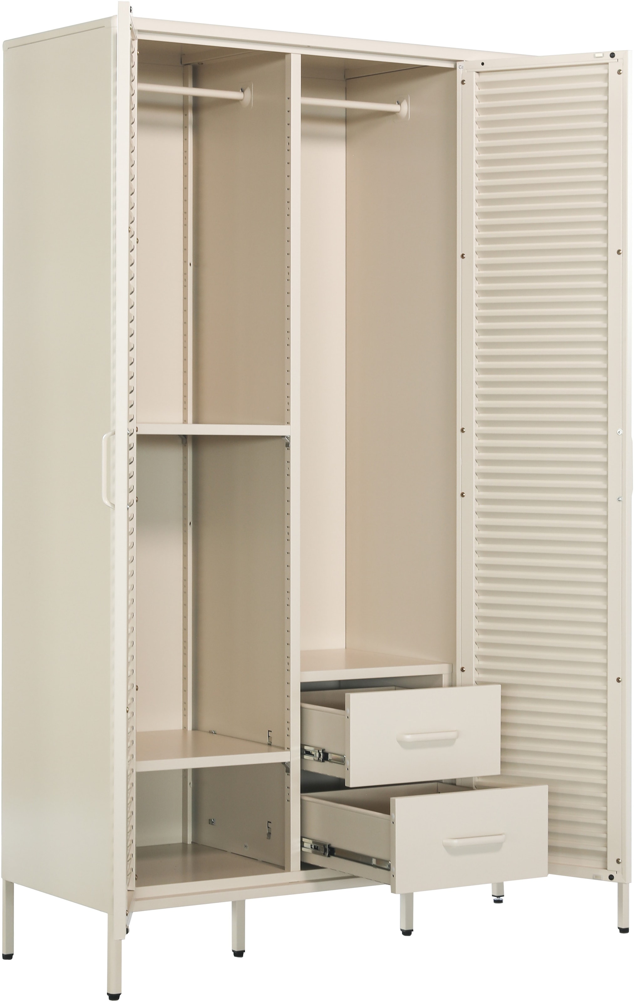 OTTO home Kleiderschrank »GERRON Kleiderschrank Metallschrank Spind« Schlafzimmerschrank mit 2 Türen weiß Breite 80cm