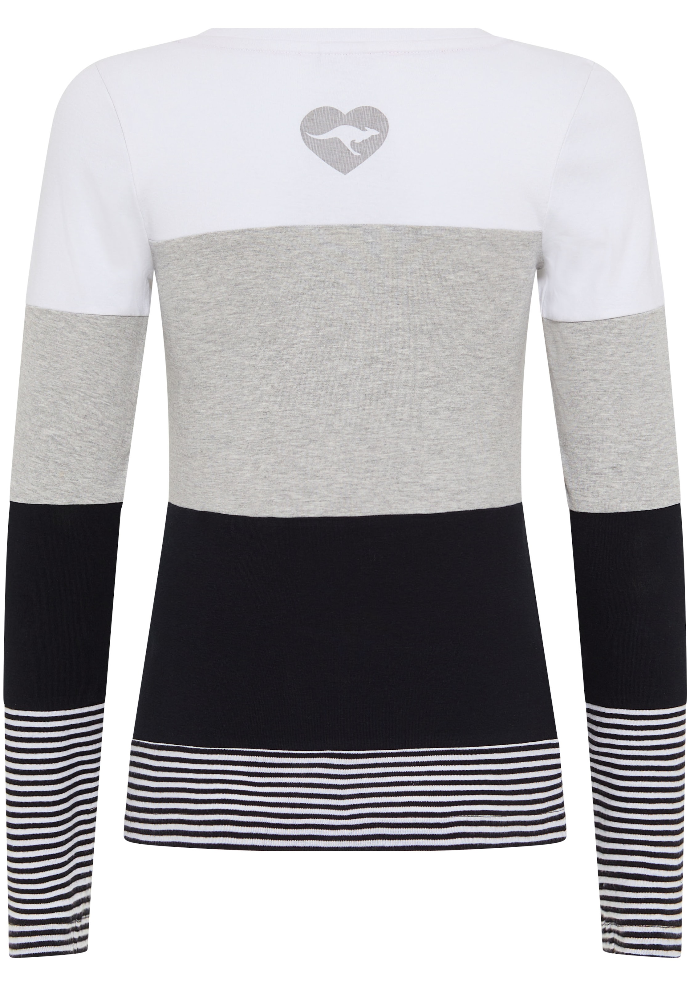 KangaROOS Longsleeve, mit Langarm, figurbetonte Passform, Colourblocking-Optik