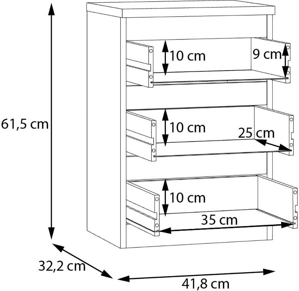 FORTE Kommode »Edmore«, Kommode, Boxspringbett, Stauraum