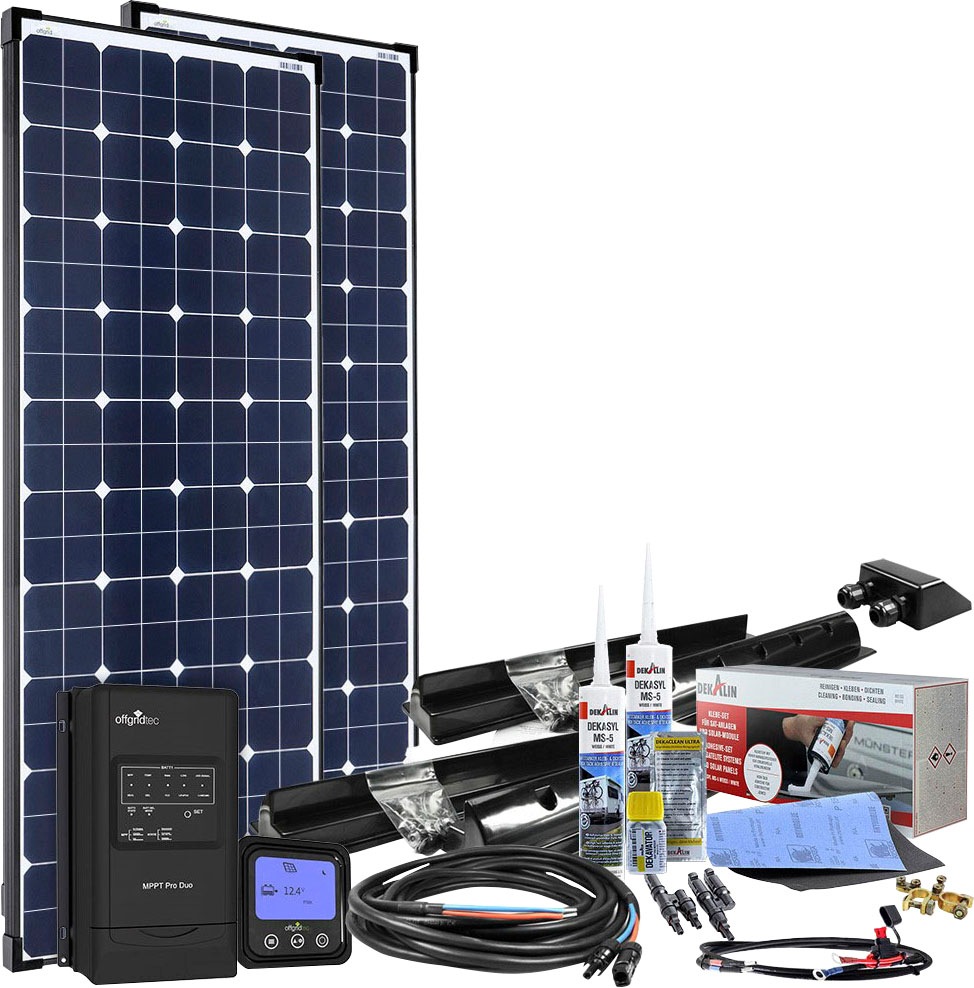 Solaranlage»300WMPPT12VWohnmobilKomplettsetEBL-Option«High-EndSolarmodul in schwarz