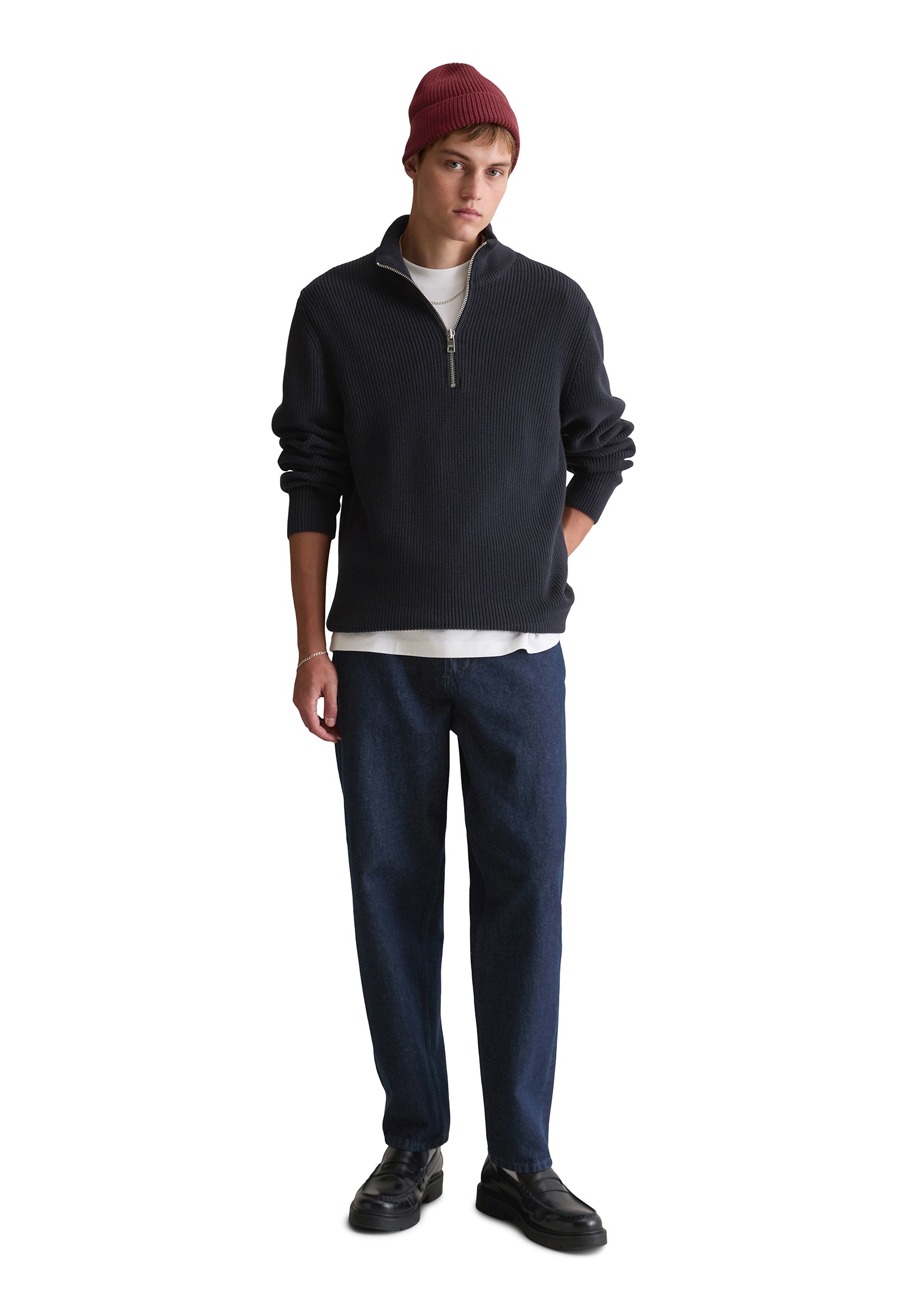 Marc O'Polo DENIM Troyer relaxed fit aus reiner Bio-Baumwolle