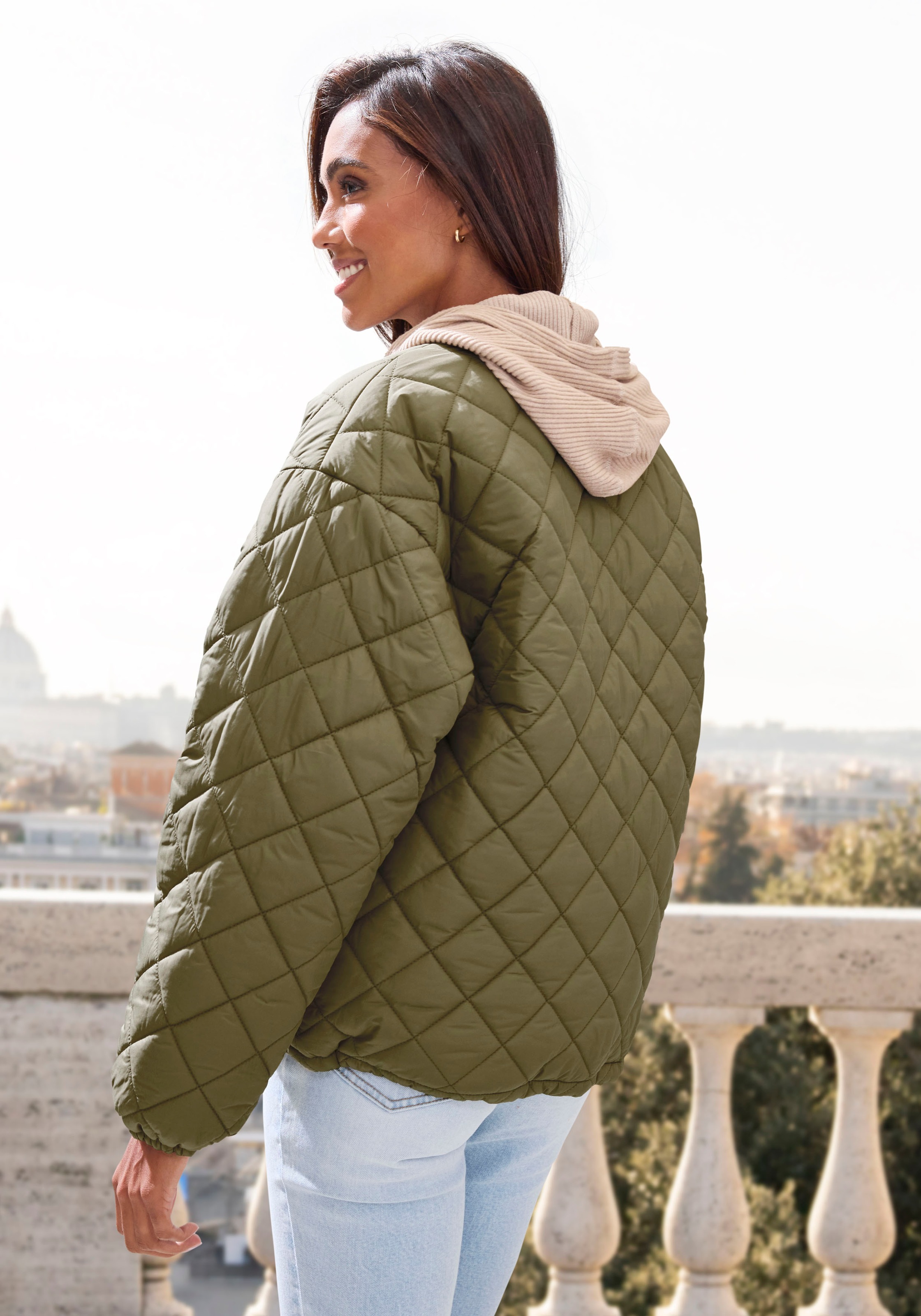 French Connection Steppjacke, mit geripptem Stehkragen