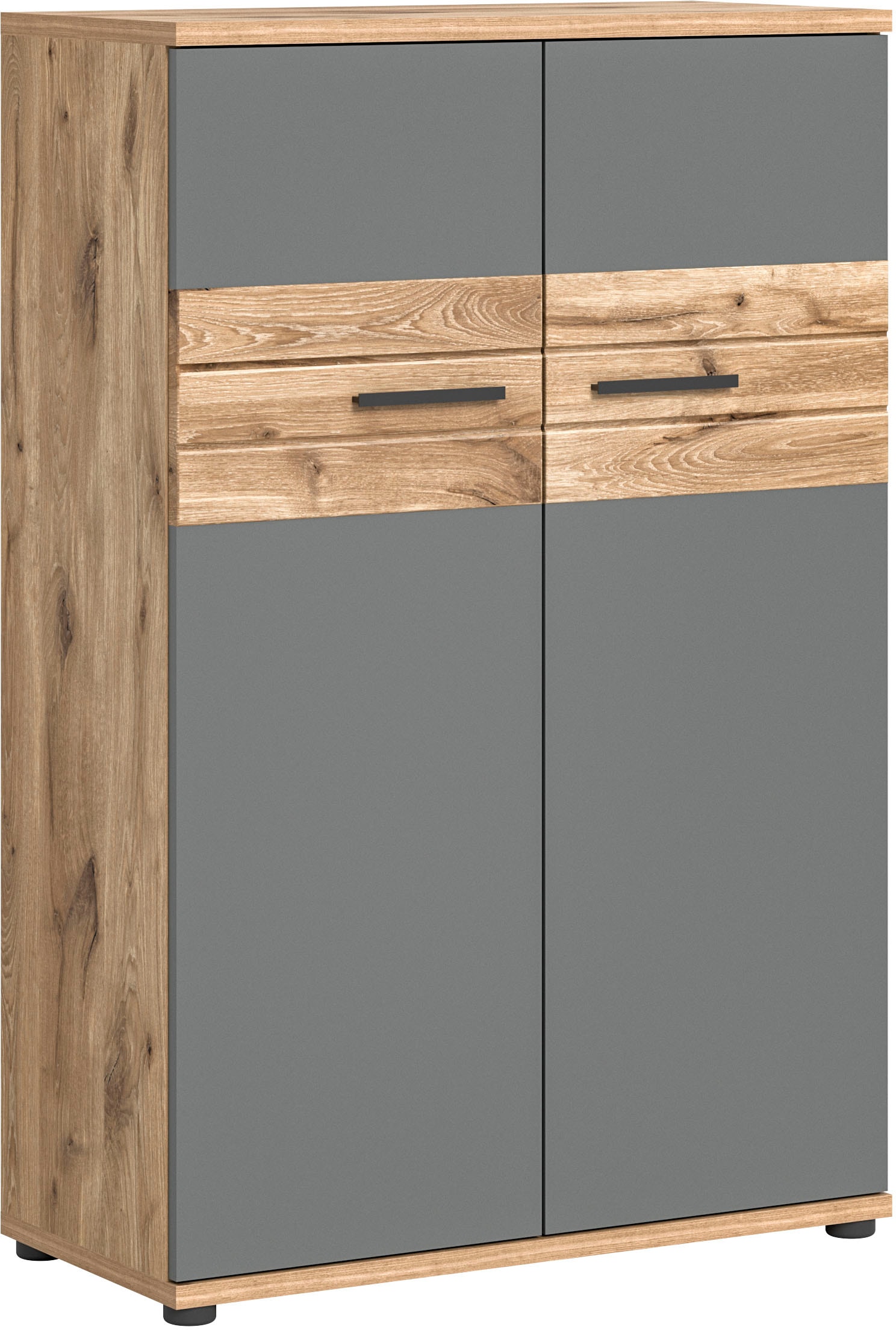 Aktenschrank »Riga, Breite 80cm, in Nox Oak Nachbildung und Basalt grau«, Büroschrank,...