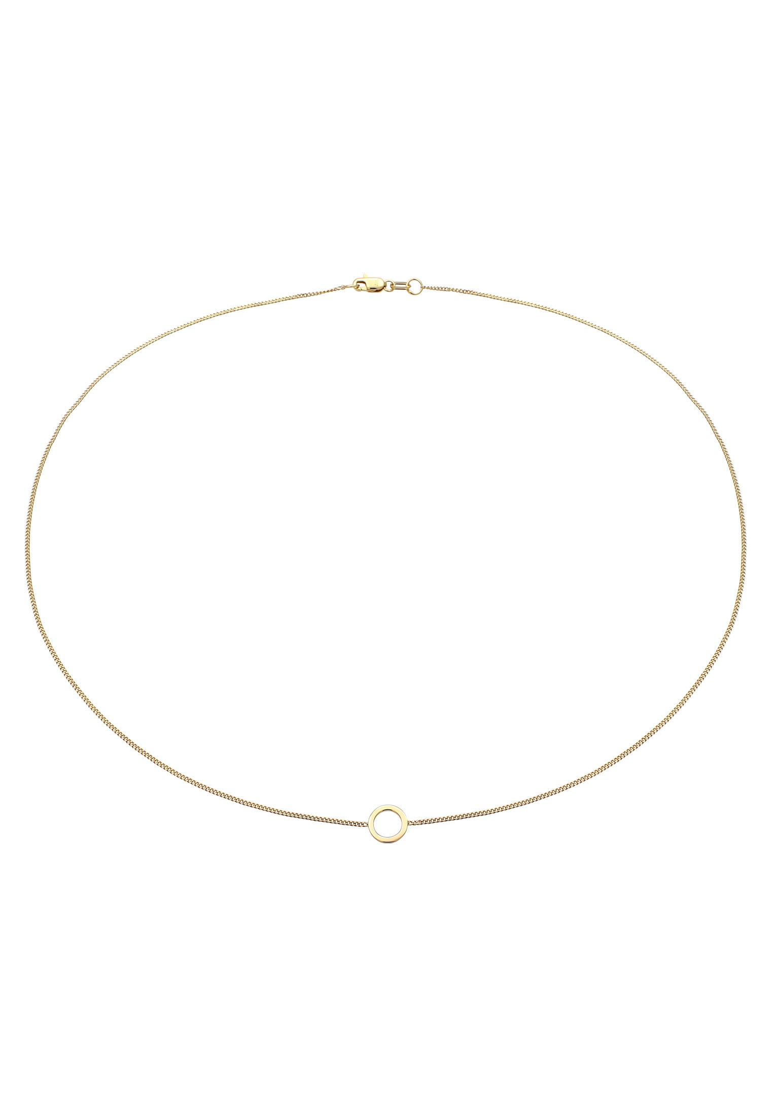 Elli Premium Kette mit Anhänger »Halskette Choker Kreis 375 Gelbgold«