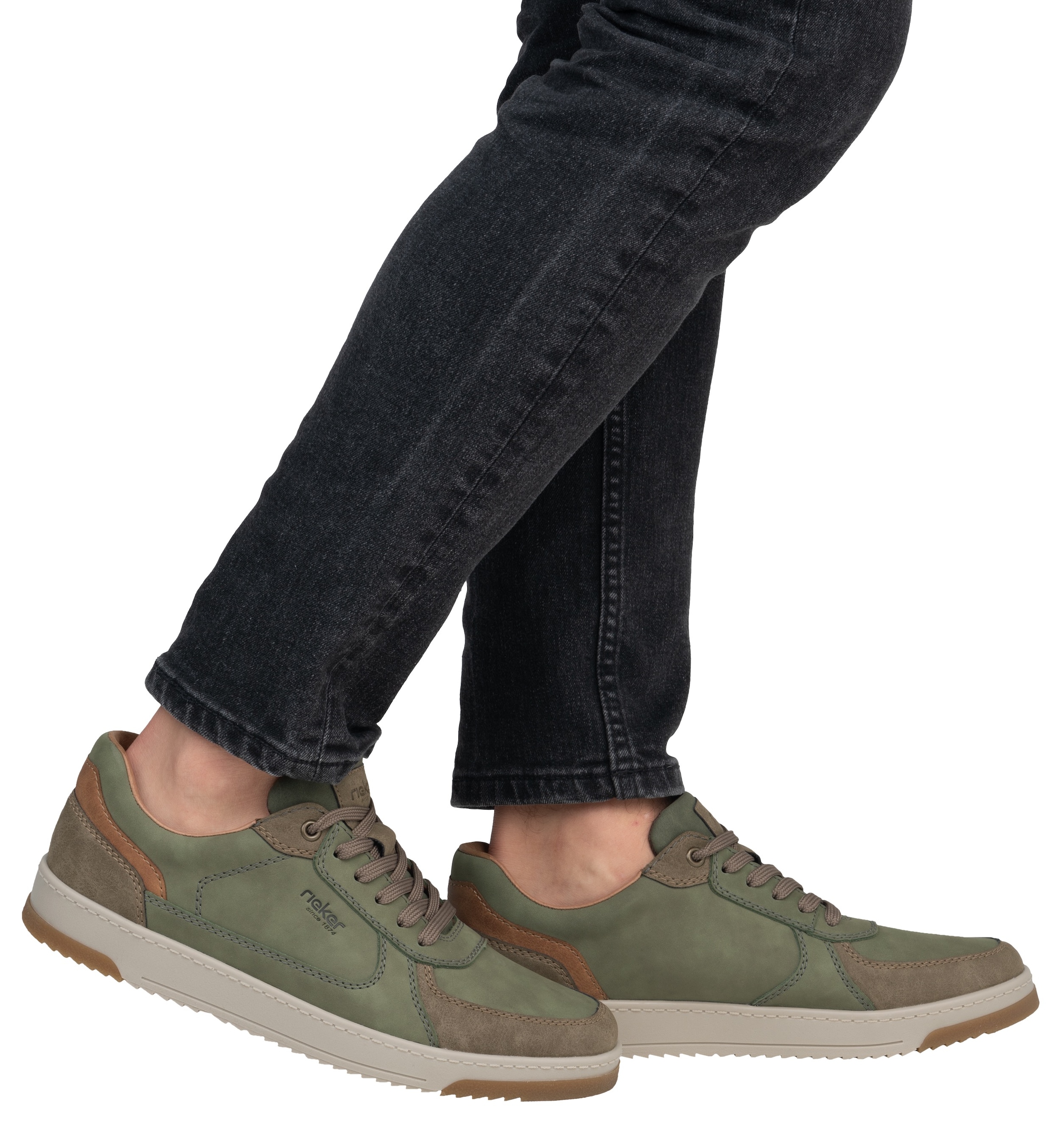 Rieker Sneaker, Freizeitschuh, Halbschuh, Schnürschuh mit gepolstertem Schaftrand