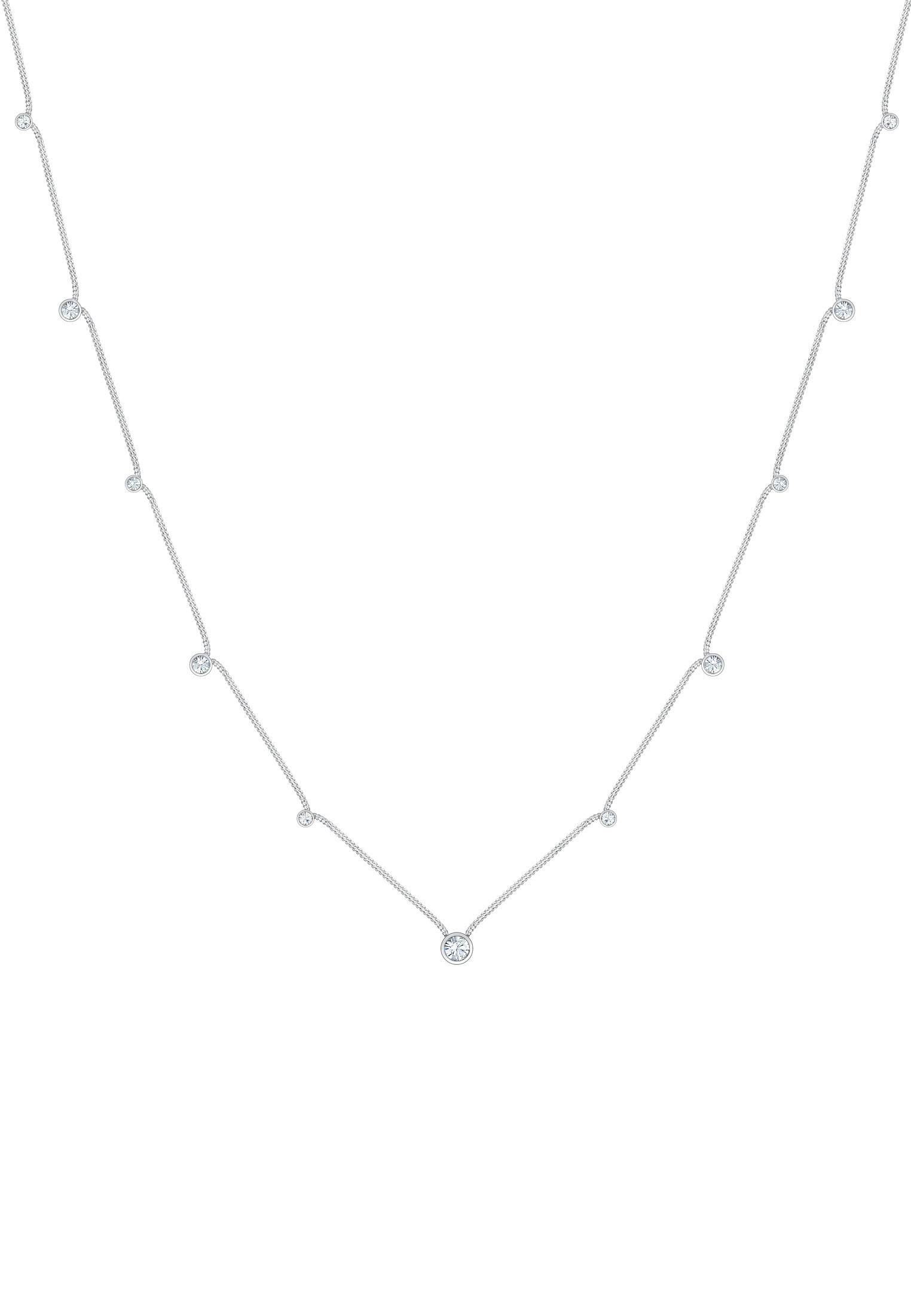 Elli Silberkette »Halskette Weiß 925 Sterling Silber, mit Kristallen von Swarovski®«