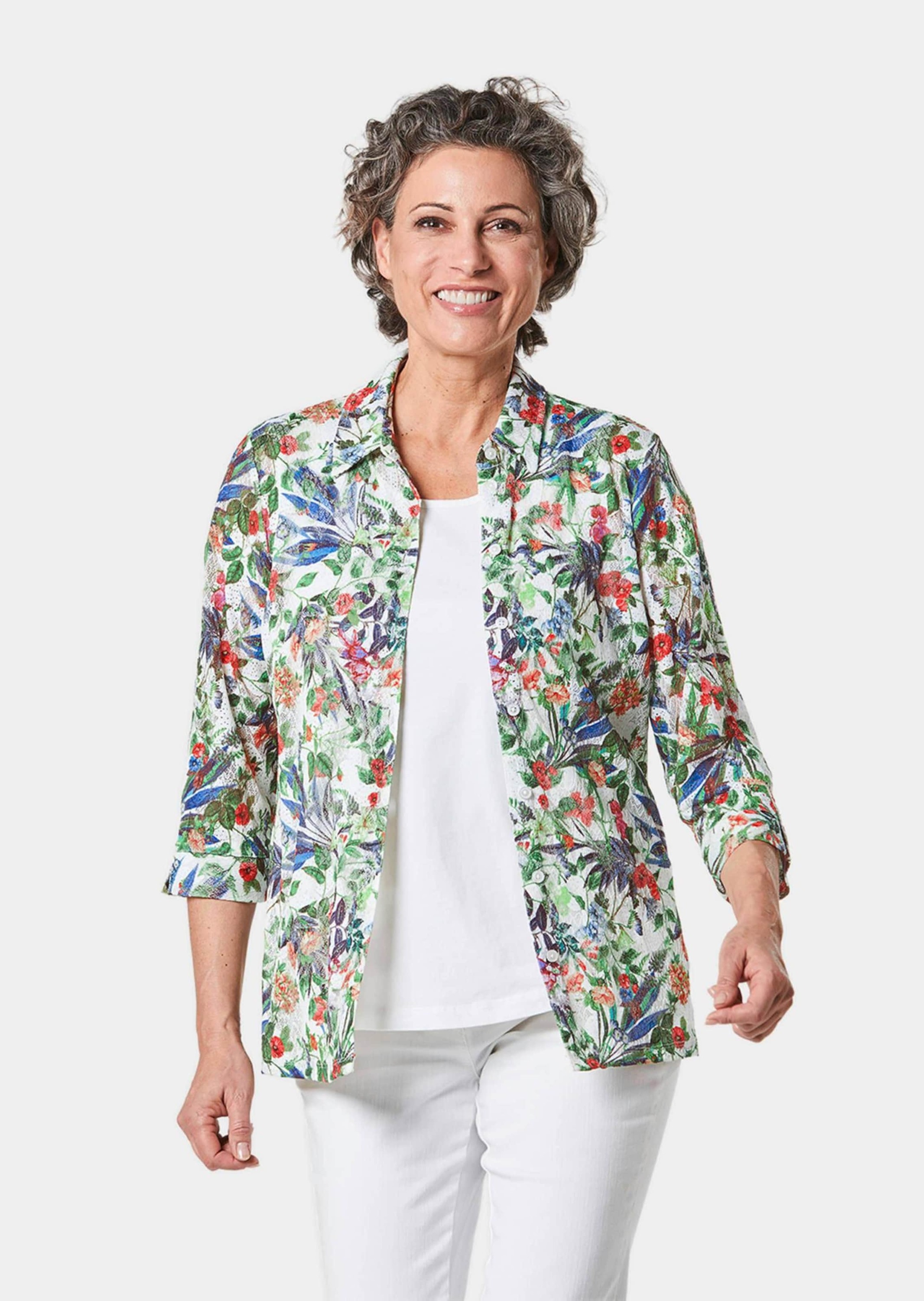 GOLDNER Klassische Bluse »Attraktives Set aus Spitzenbluse und Jerseytop«