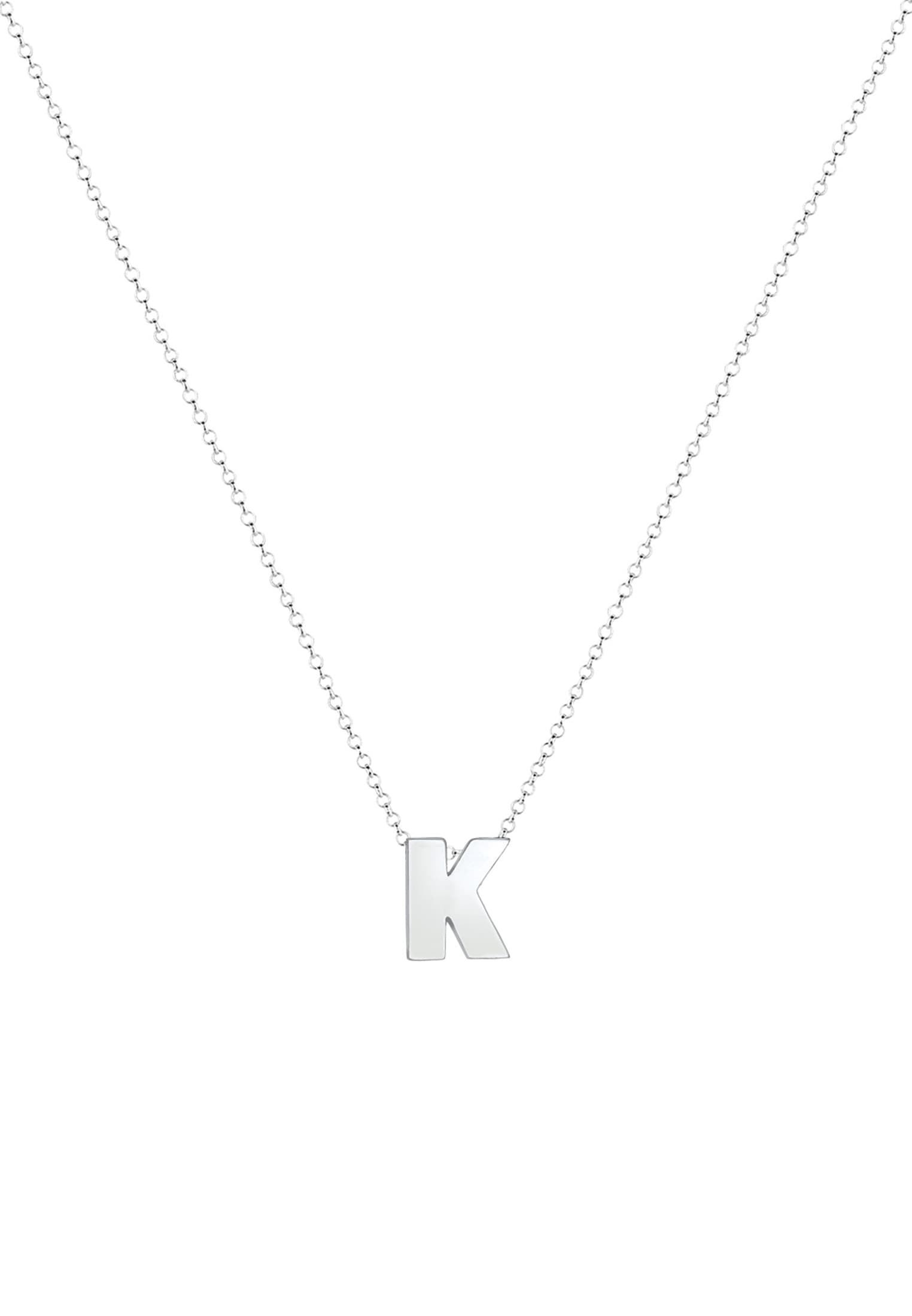 Elli Kette mit Anhänger »Halskette Buchstabe K Initialen 925 Sterling Silber«