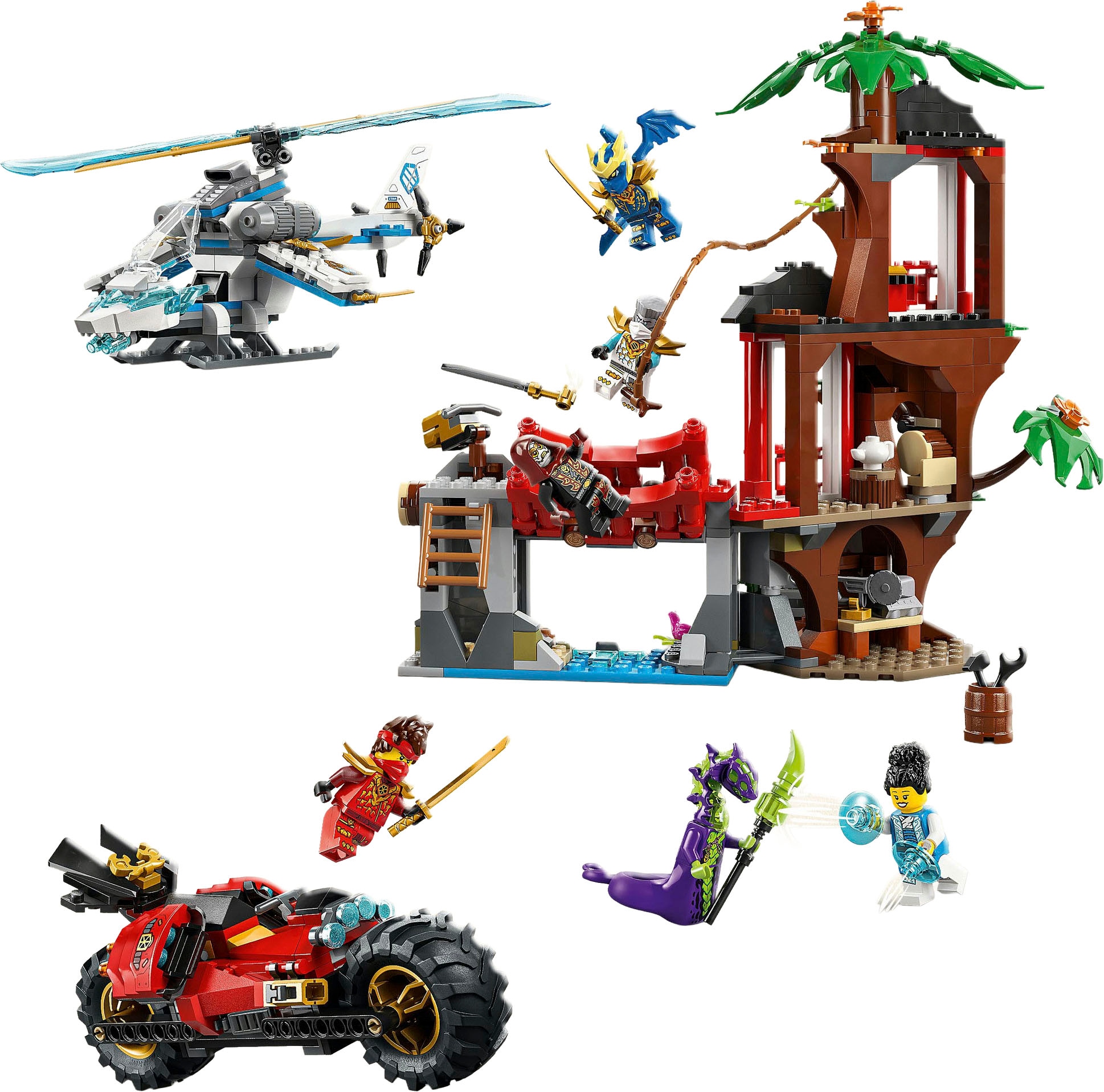 LEGO® Konstruktionsspielsteine »Showdown am Baumhaus mit dem Ninja-Bike (71857), LEGO Ninjago«