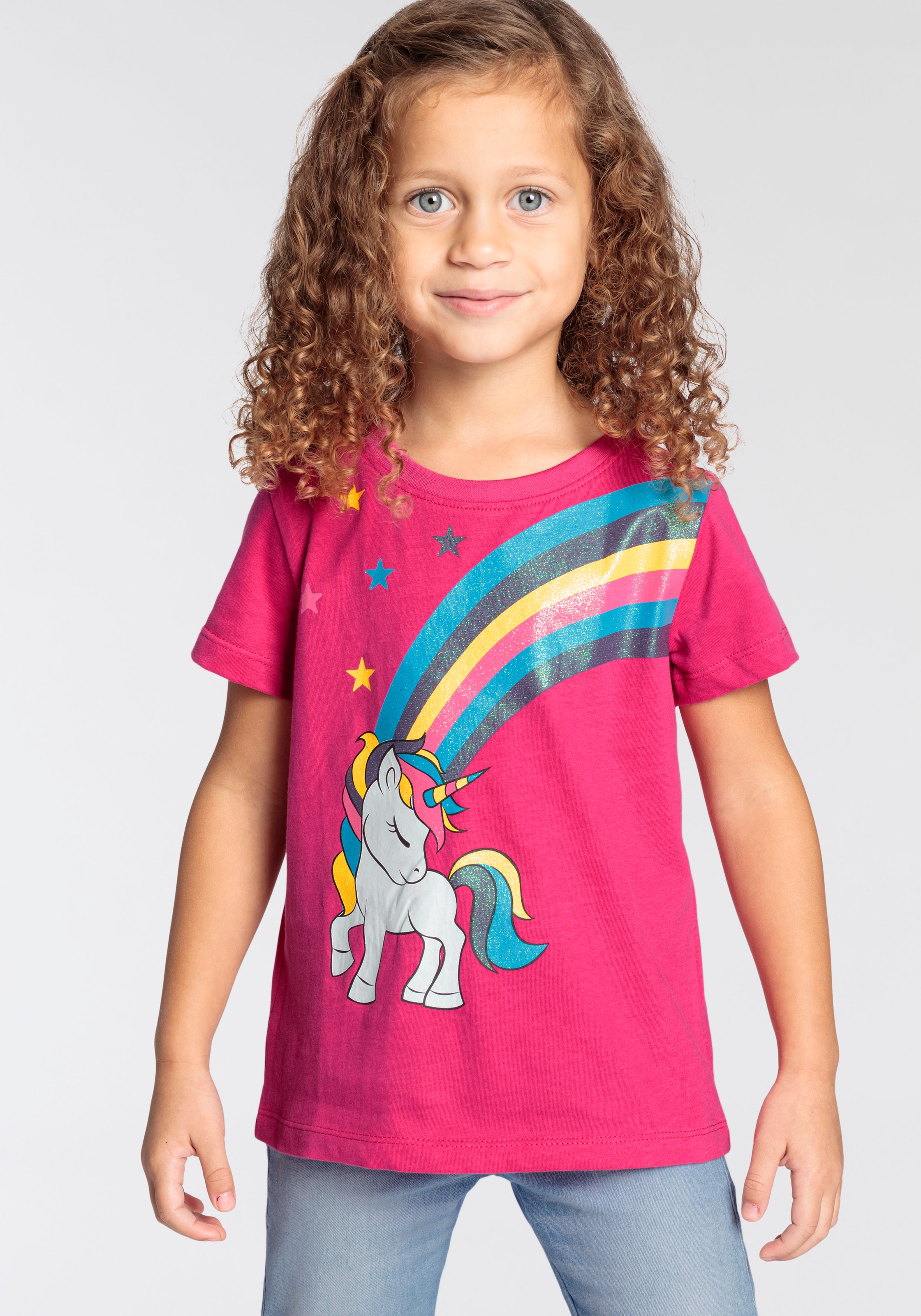 T-Shirt »Einhorn mit Regenbogen«, für kleine Mädchen