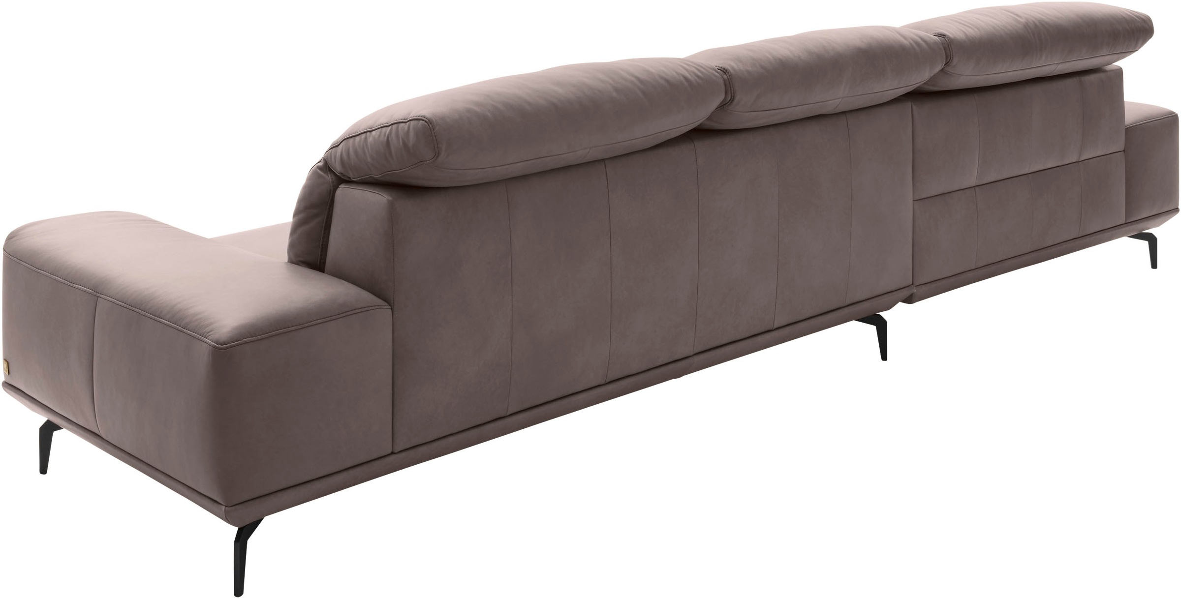 Musterring Wohnlandschaft »MR 2490 Ecksofa mit erstklassigem Sitzkomfort, Long-Life-Leder« Fuß schwarz, Sitzhöhe 48cm, wahlweise mit Funktionen, Maße 342x207 cm