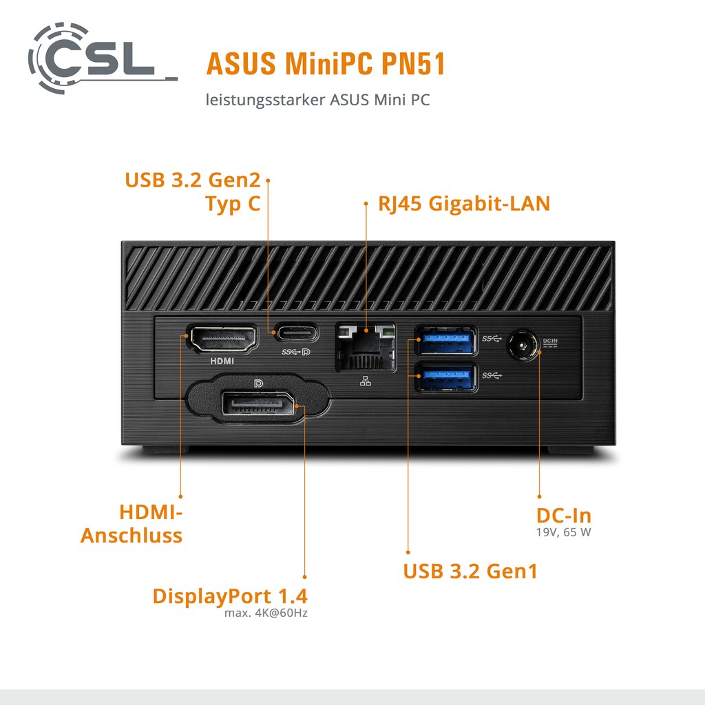 Asus Mini-PC »PN51 5700U / 16GB / 1000 GB M.2 SSD«