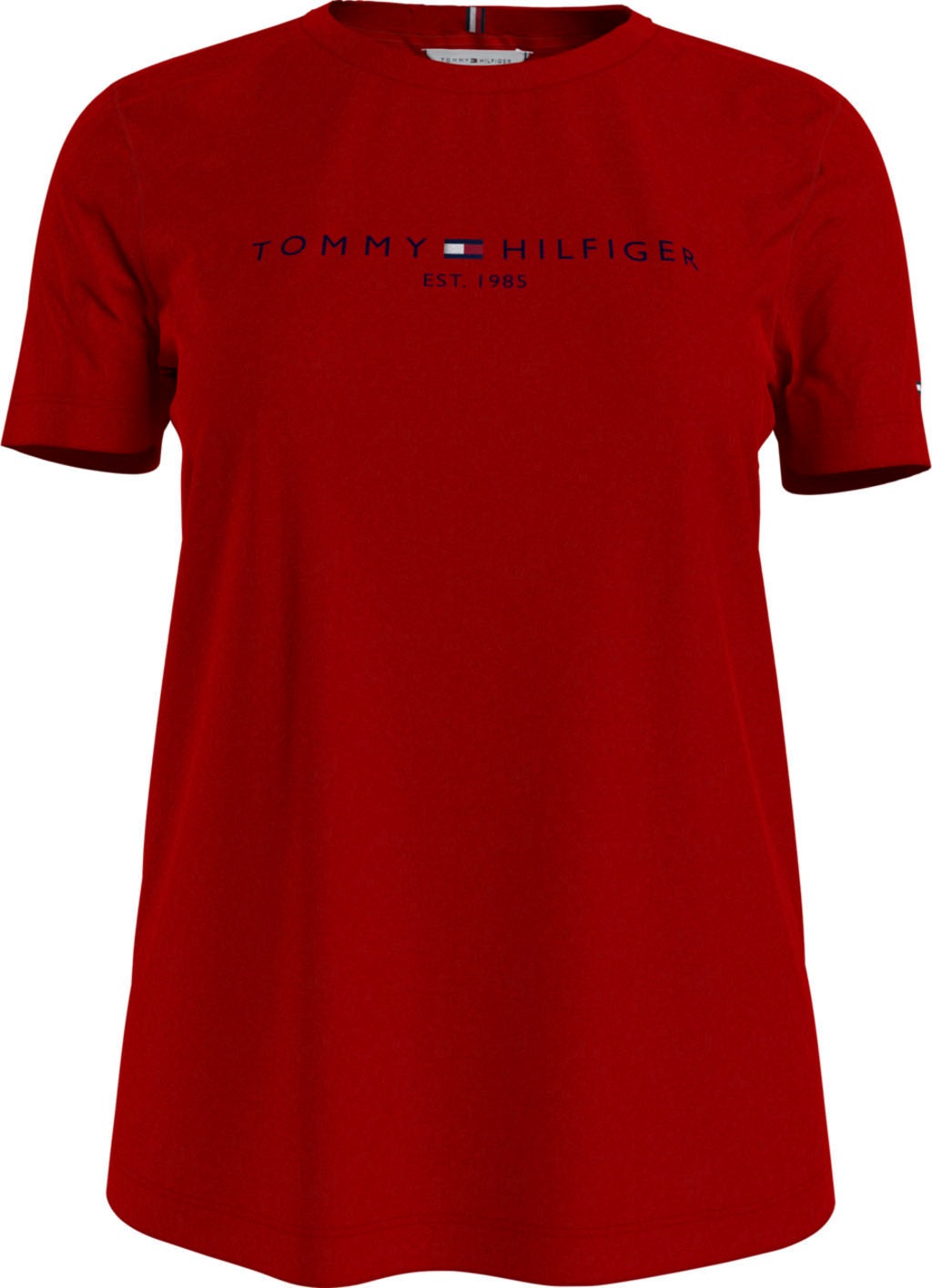 Tommy Hilfiger Rundhalsshirt »TH ESS HILFIGER C-NK REG TEE SS«, mit Tommy Hilfiger Linear Logo-Schriftzug