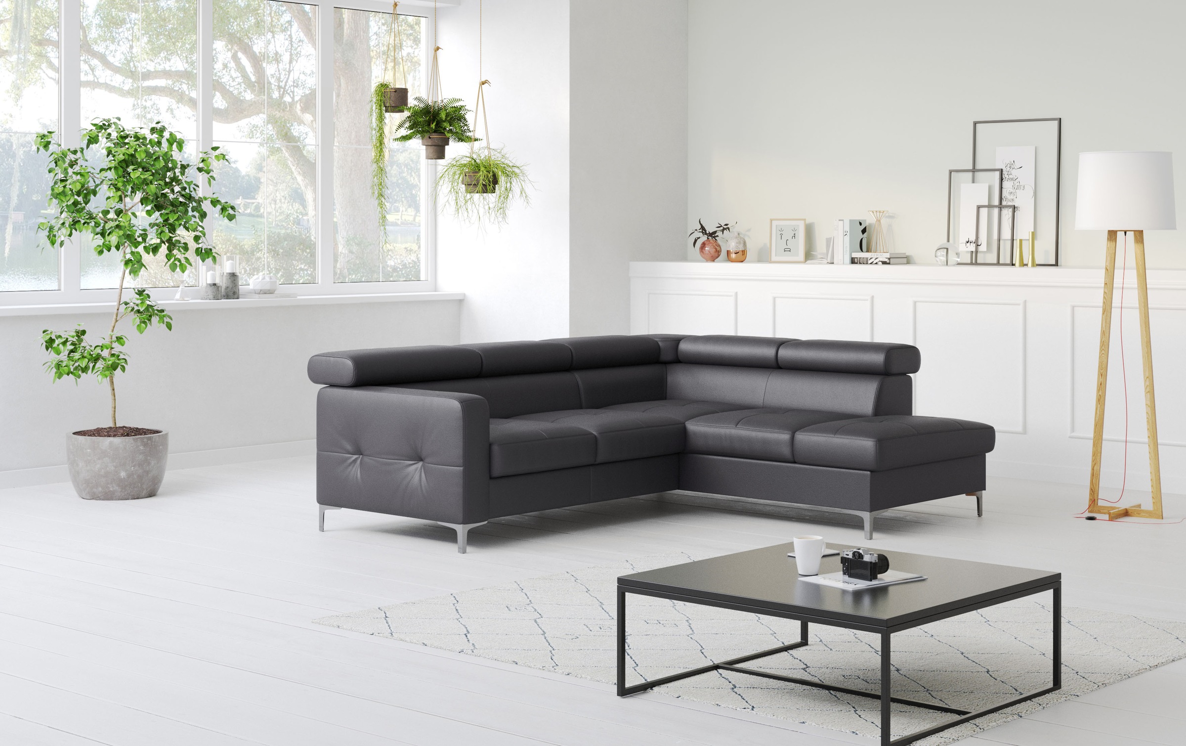 COTTA Ecksofa »Sammy L-Form«, mit Kopfteilverstellung, wahlweise mit Bettfunktion & Bettkasten