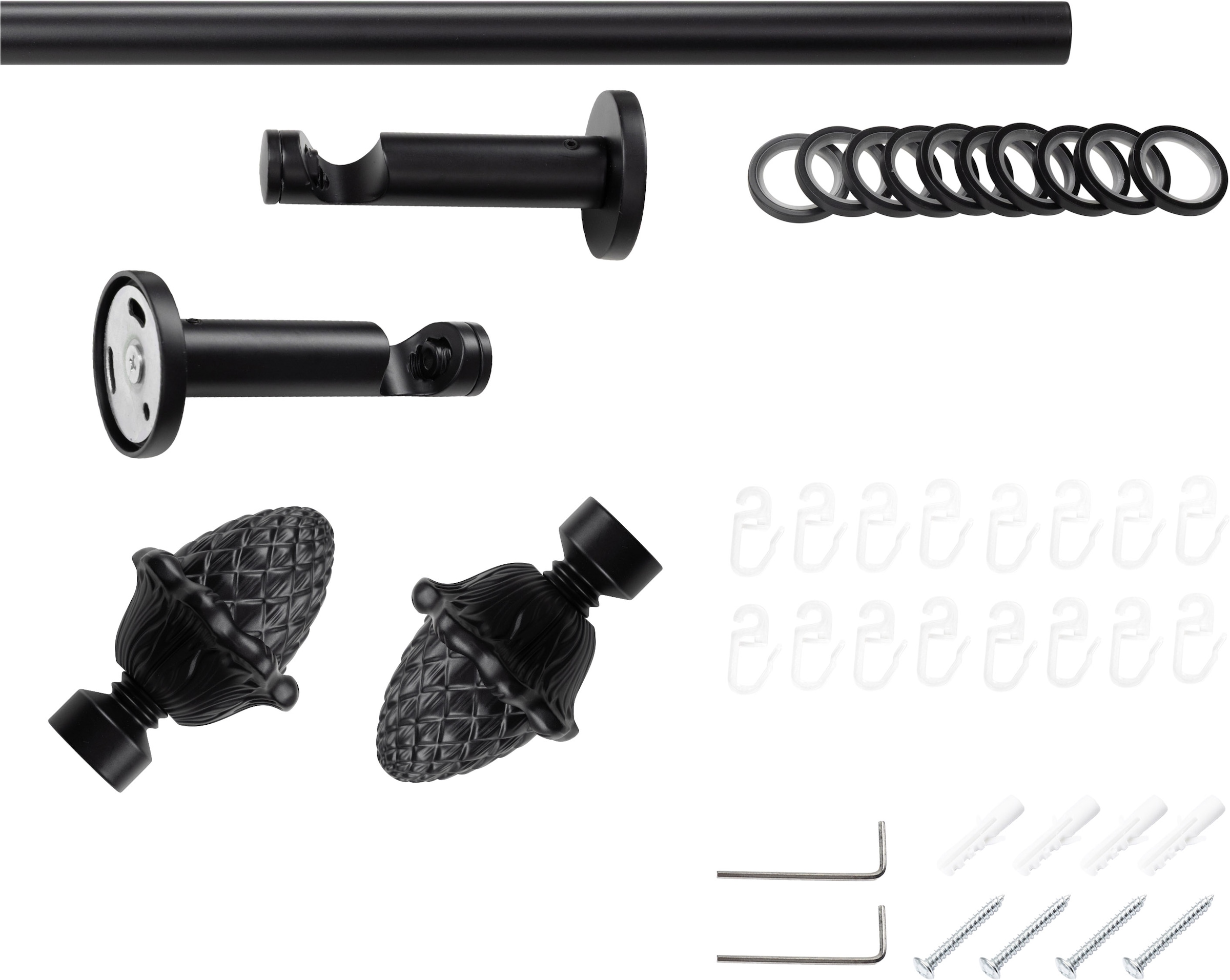 SN DECO GROUP Gardinenstange »Gardinenstange Nantes Ø 19 mm, 1-läufig, Fixmaß, verschraubt« Ø 19 mm Fixmaß;kürzbar