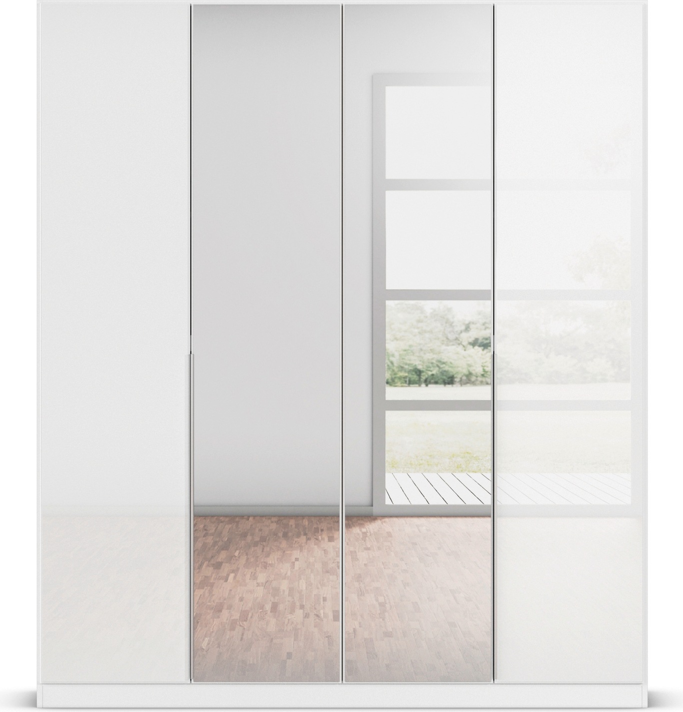 rauch Drehtürenschrank »Kleiderschrank Kleiderschränke Schrank Garderobe AGORDO mit Glasfront«, (in zwei Griff-Farben), durchdachte Innenausstattung, in 6 Breiten und 2 Höhen MADE IN GERMANY