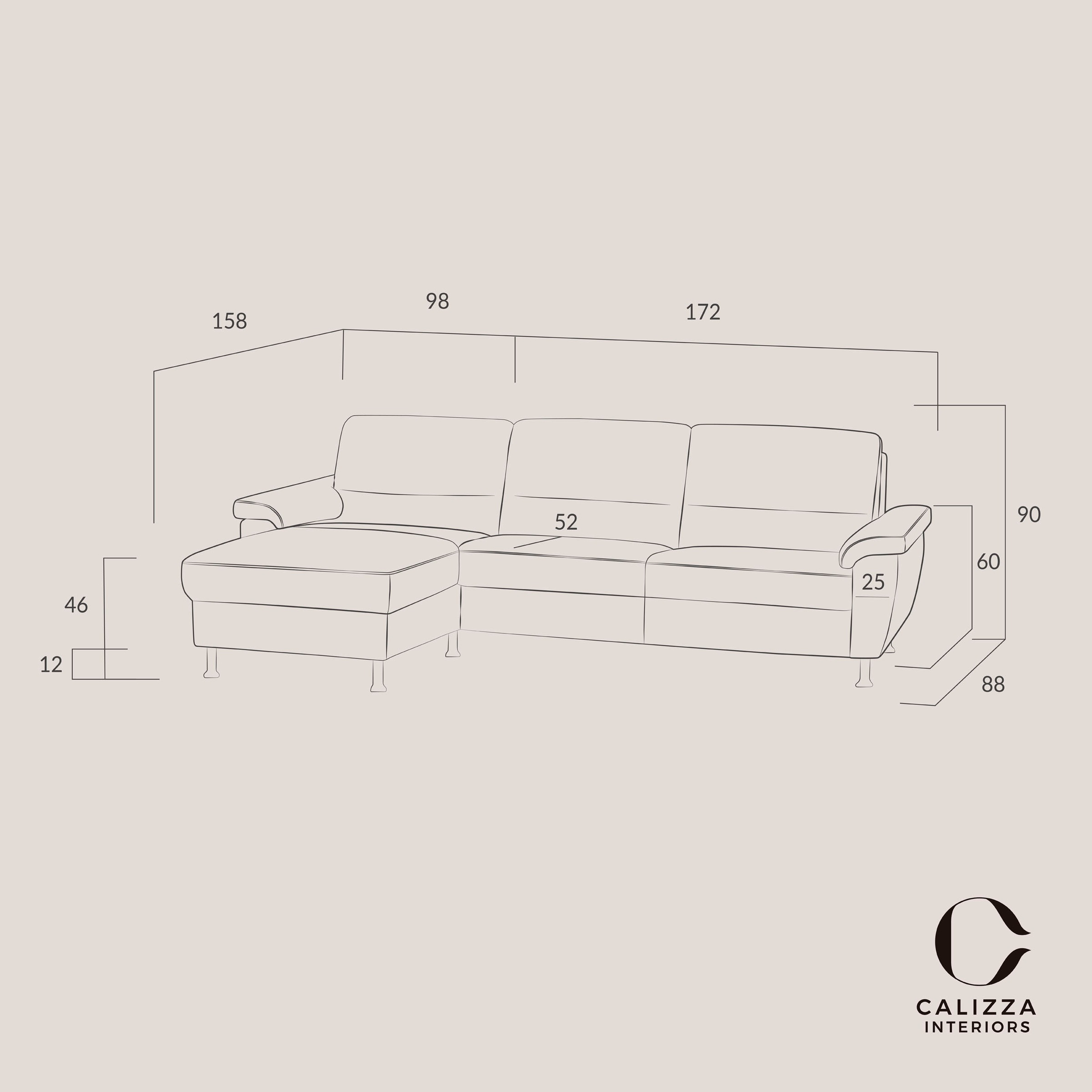 CALIZZA INTERIORS Ecksofa »Onyx L-Form«, Recamiere links oder rechts, wahlweise mit Bettfunktion, Breite 270 cm