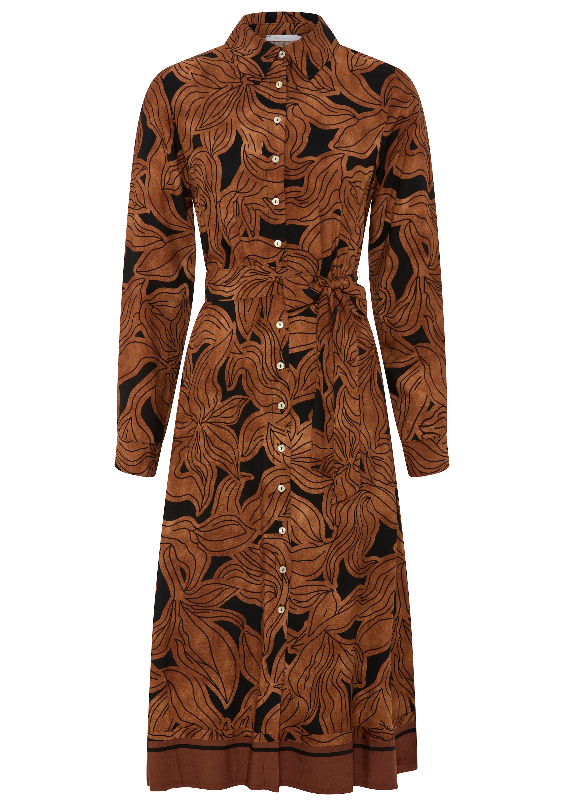 Tamaris Hemdblusenkleid »mit tailliertem Bindeband und Blumenmuster« aus Viskose