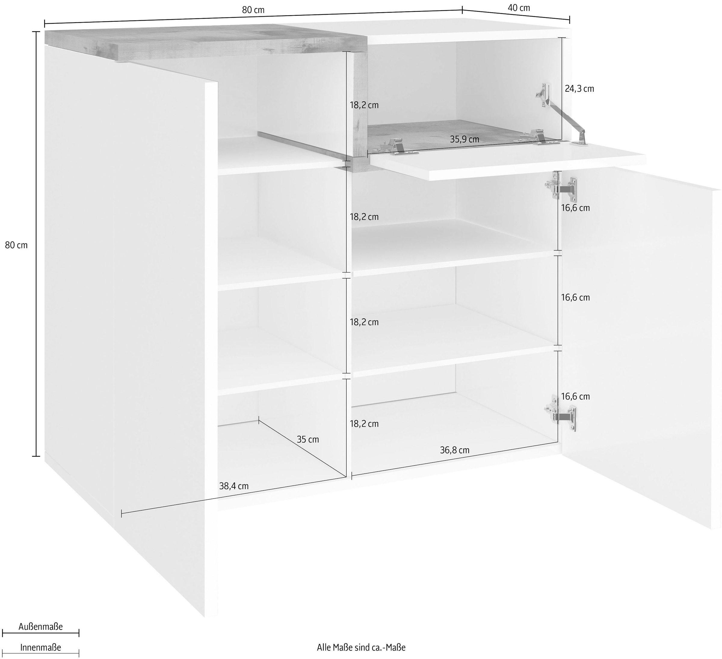 INOSIGN Schuhschrank »Zet«, Breite 80 cm