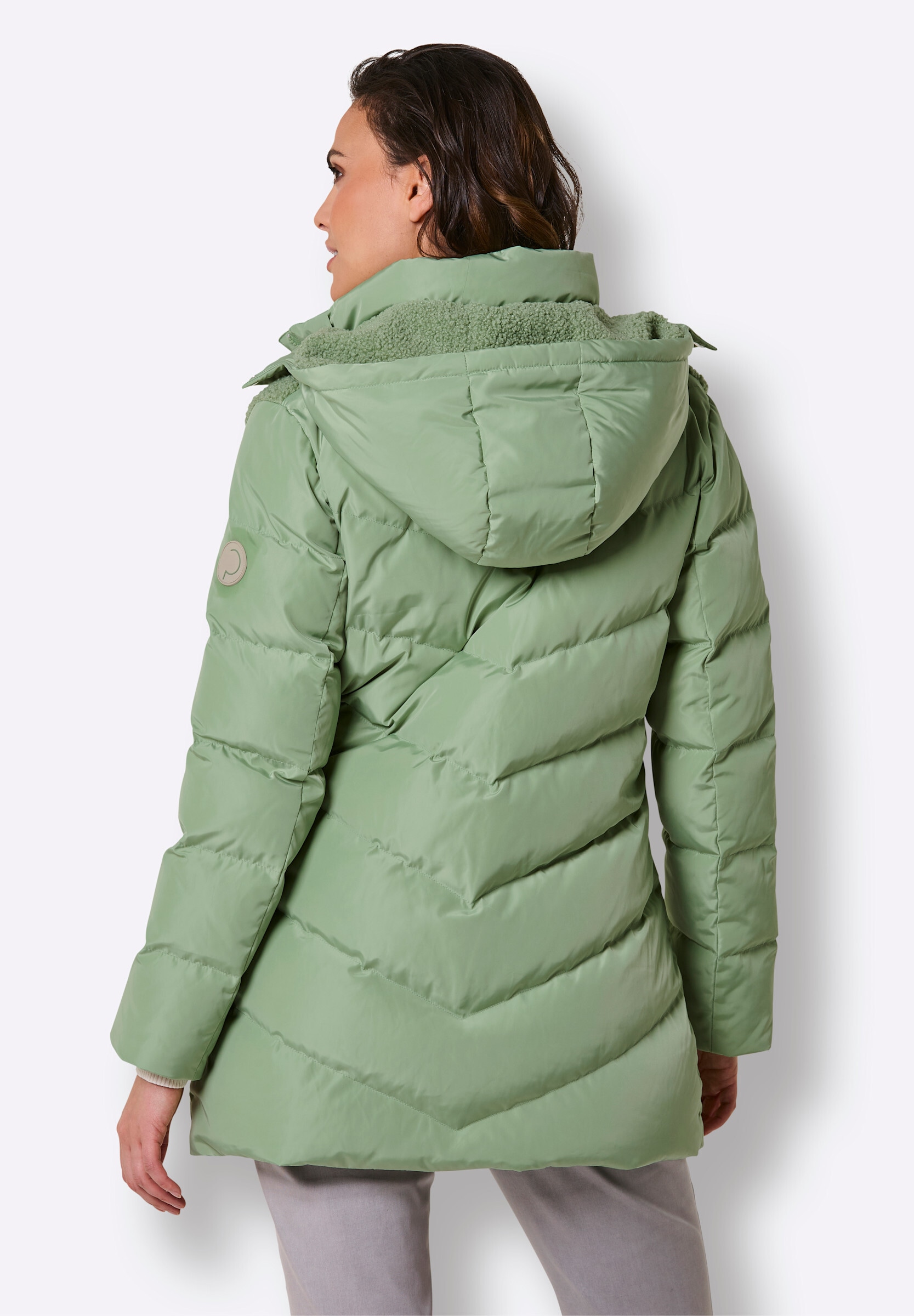 creation L Daunenjacke »Daunen-Steppjacke Daunenjacke mit Teddyfleece« Abnehmbare Kapuze