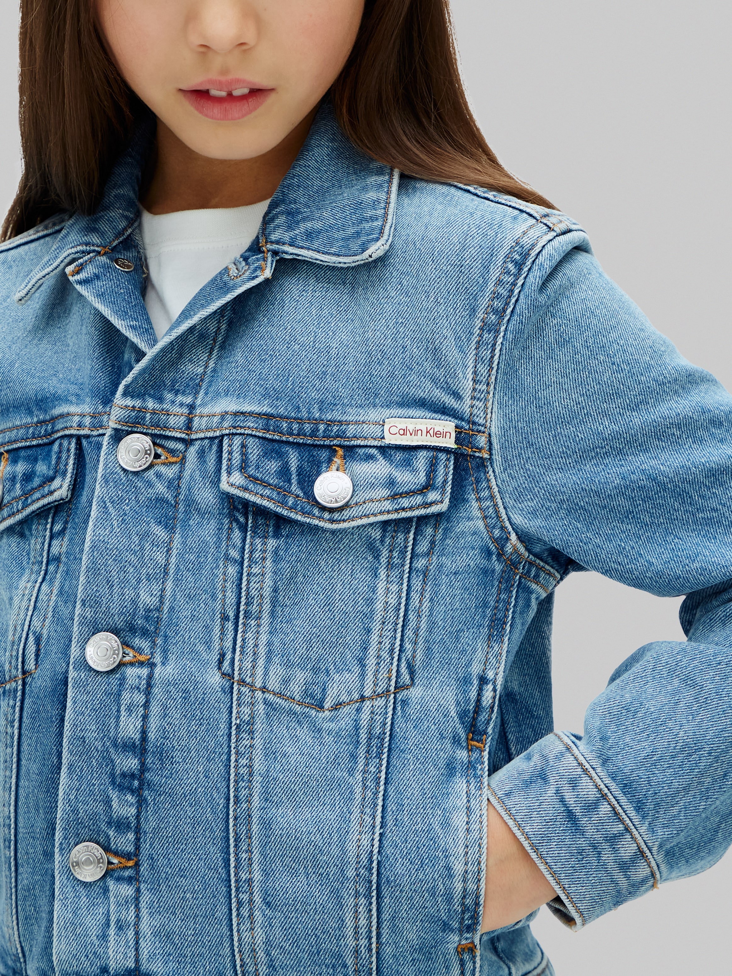 Calvin Klein Jeans Jeansjacke ohne Kapuze Regular fit, für Kinder bis 16 Jahre