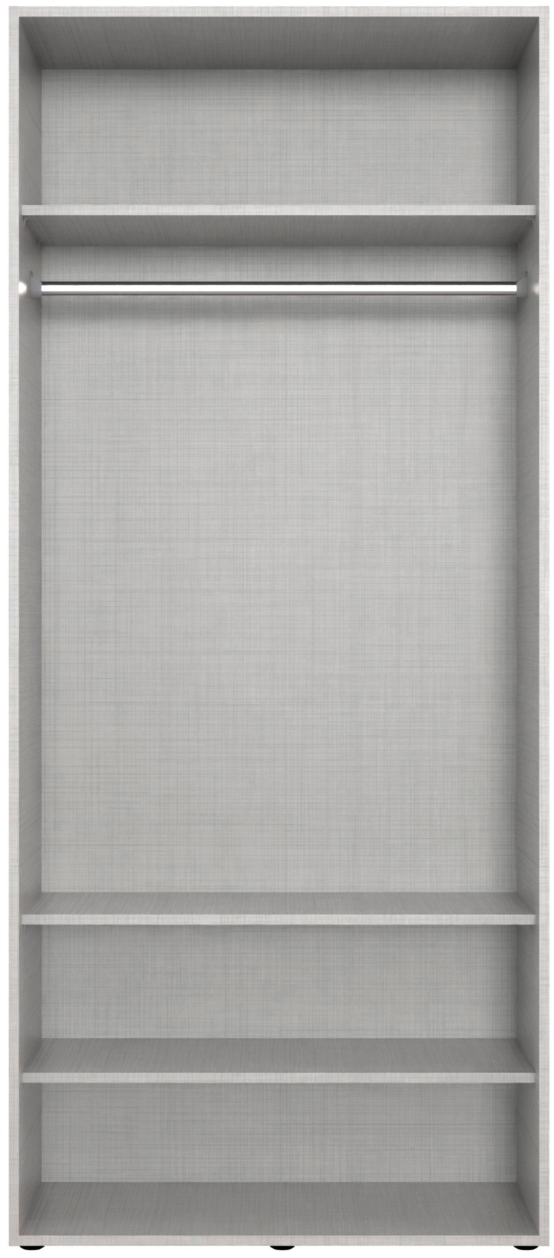 Wimex Kleiderschrank »Mugano,in 8 Breiten,3 Höhen,2 Tiefen, viele Farben, Made in Germany«, (in Basic oder Premium Ausstattung mit 2 weiteren Einlegeböden), mit langen oder kurzen Griffen aus Metall, mit oder ohne Spiegel