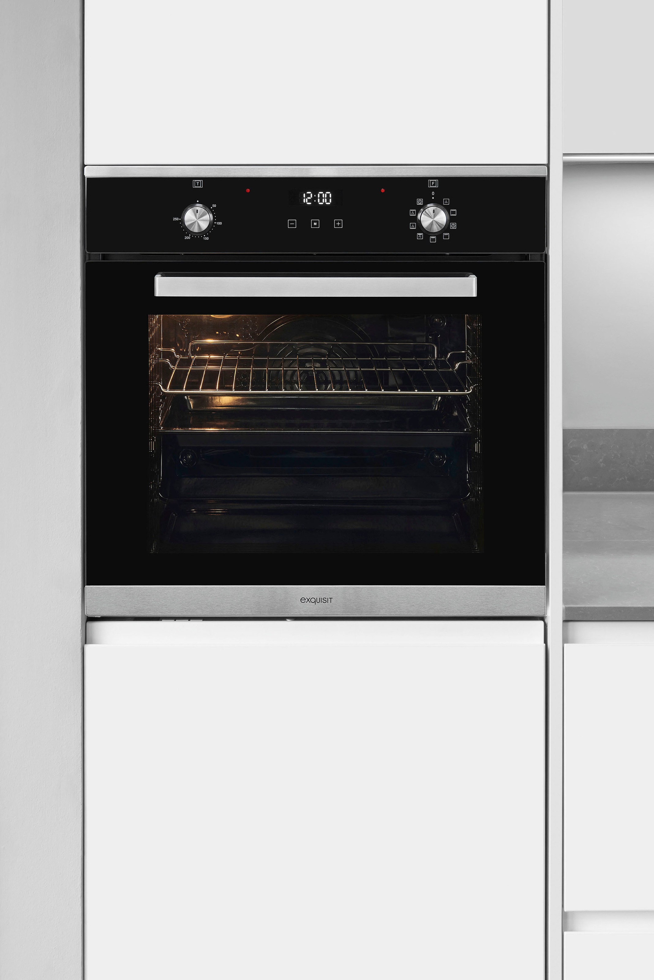 exquisit Backofen-Set »BAKO76601H«, mit Teleskopauszug nachrüstbar