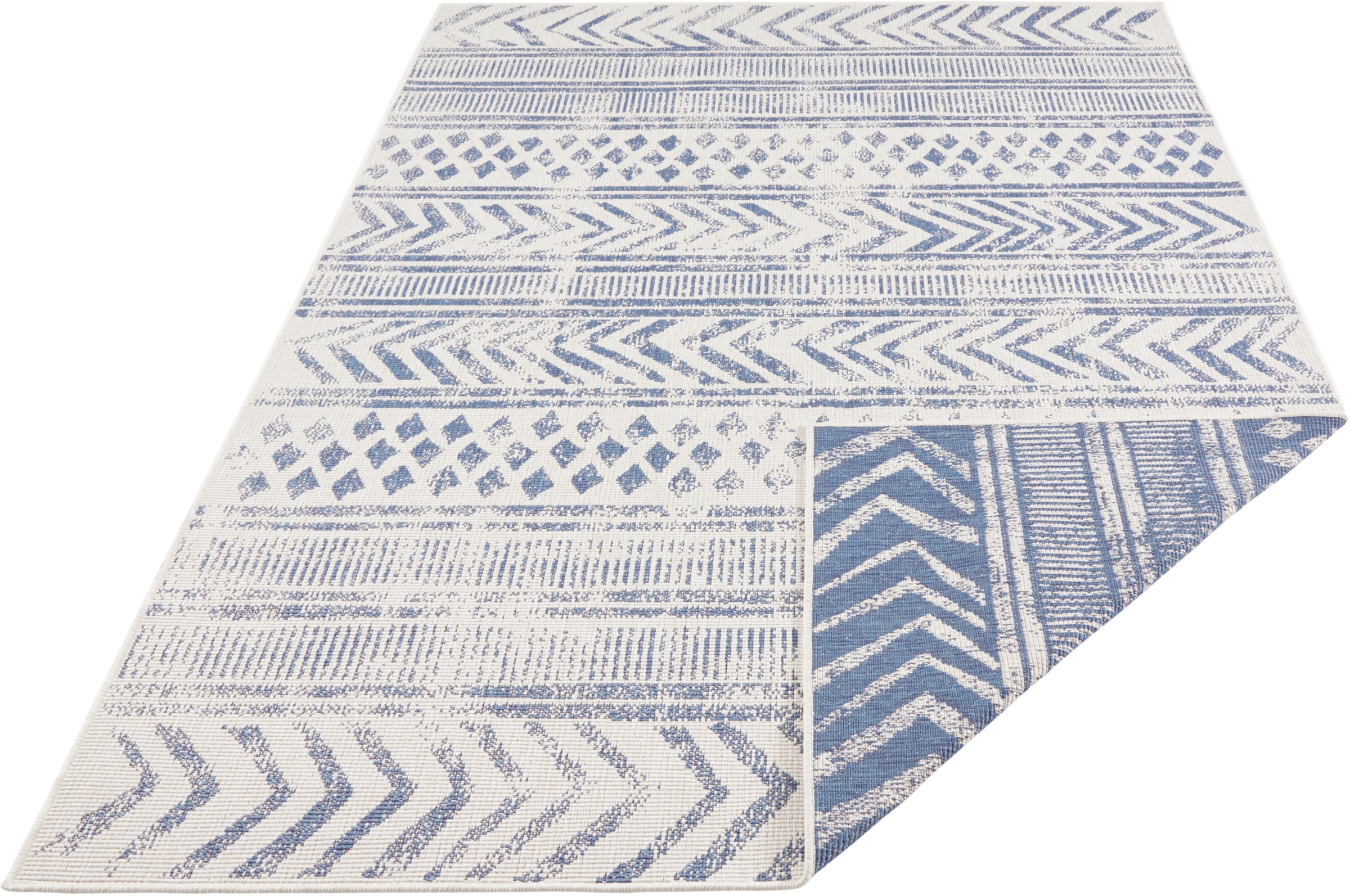 NORTHRUGS Teppich »BIRI Wendeteppich«, rechteckig, 5 mm Höhe, In-& Outdoor, Wetterfest, Balkon, Läufer, Wohnzimmer, Wasserfest, Boho