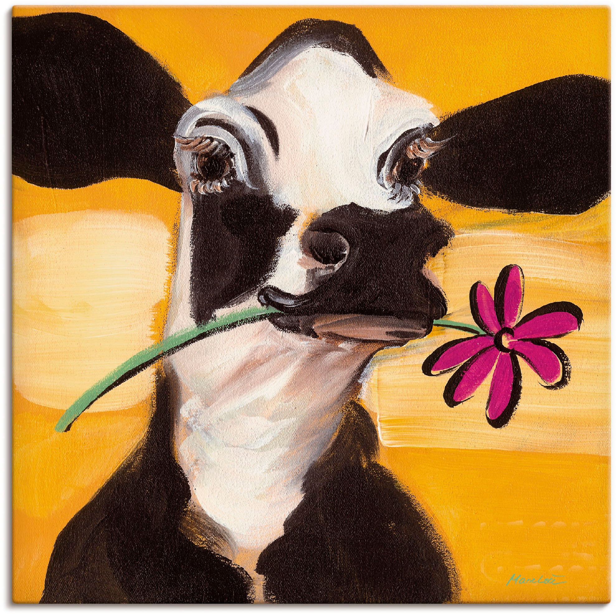 Artland Wandbild »Glückliche Kuh«, Haustiere, (1 St.), als Leinwandbild,  Poster, Wandaufkleber in verschied. Größen kaufen im OTTO Online Shop