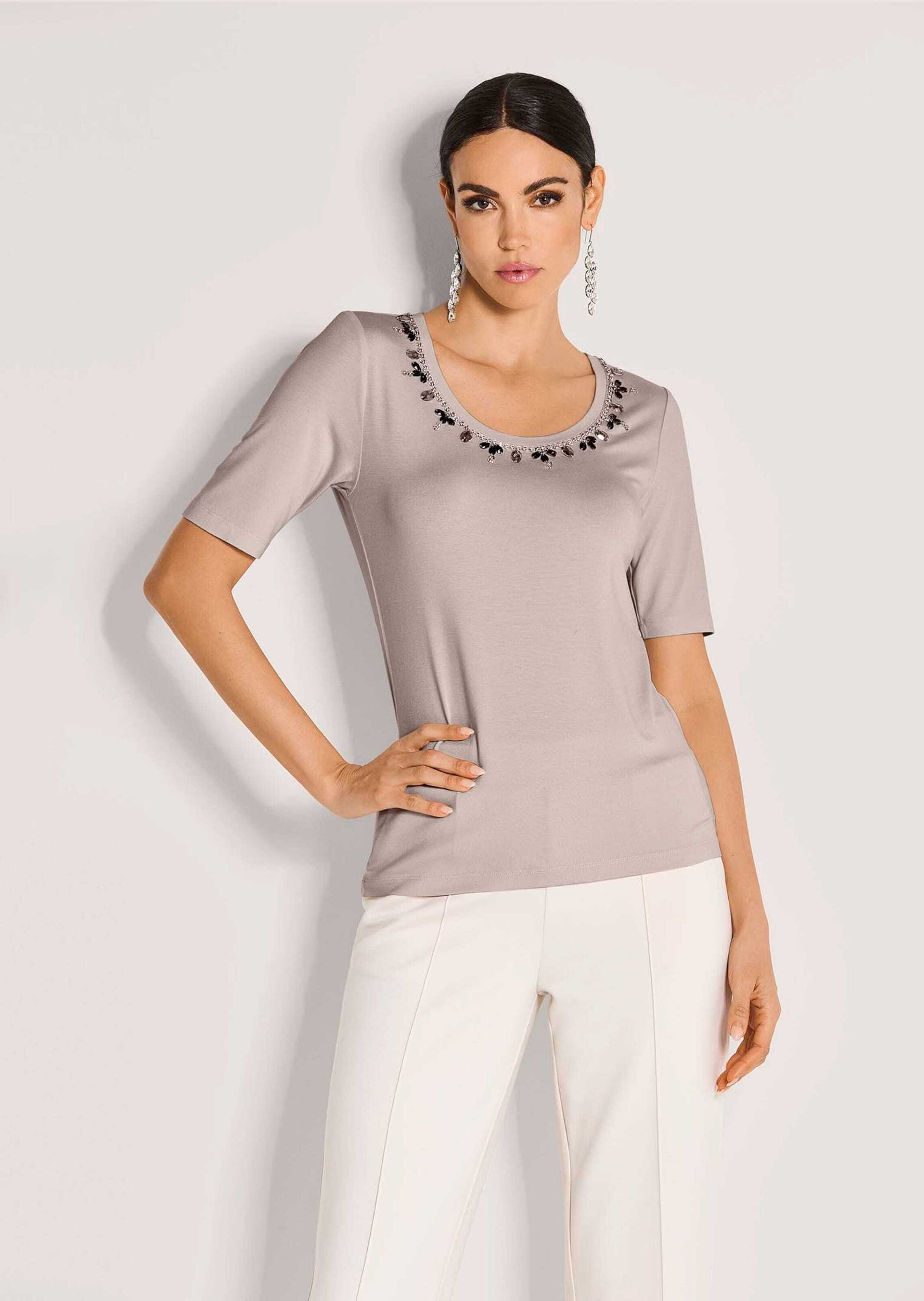 MADELEINE Kurzarmshirt »Shirt Elegantes Oberteil mit Schmucksteinen«