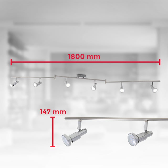 B.K.Licht LED Deckenspot, inkl. LED Leuchtmittel 6 x GU10, 5 Watt, 400lm,  3.000K. 2 bewegliche Arme, individuell schwenkbar, nicht dimmbar bestellen  im OTTO Online Shop