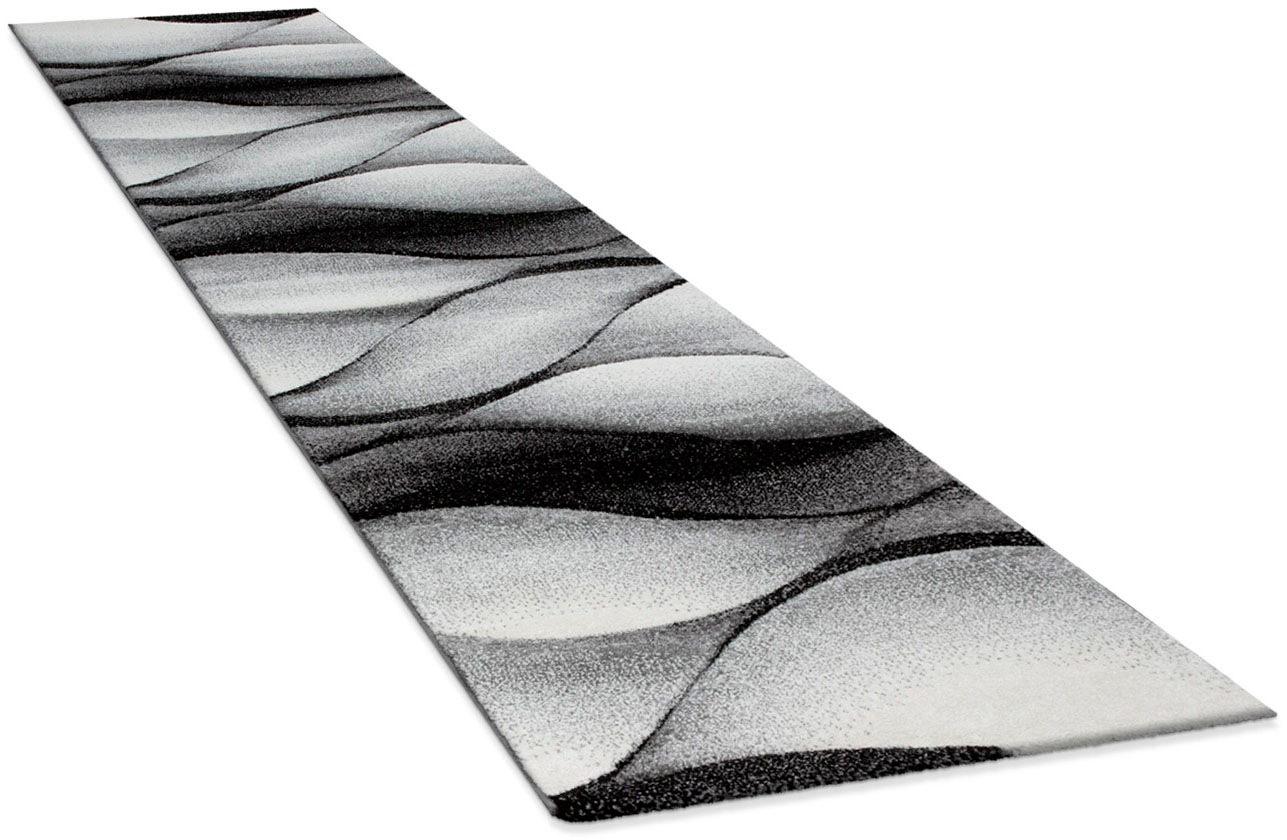 Paco Home Läufer »Diamond 666«, rechteckig, 18 mm Höhe, Teppich-Läufer, Kurzflor, gewebt, 3D-Design, mit Wellen Muster
