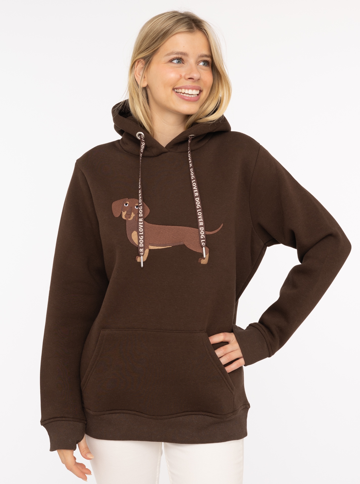 Zwillingsherz Hoodie »"Dackel"«, mit niedlichem Dackel-Motiv gestickt