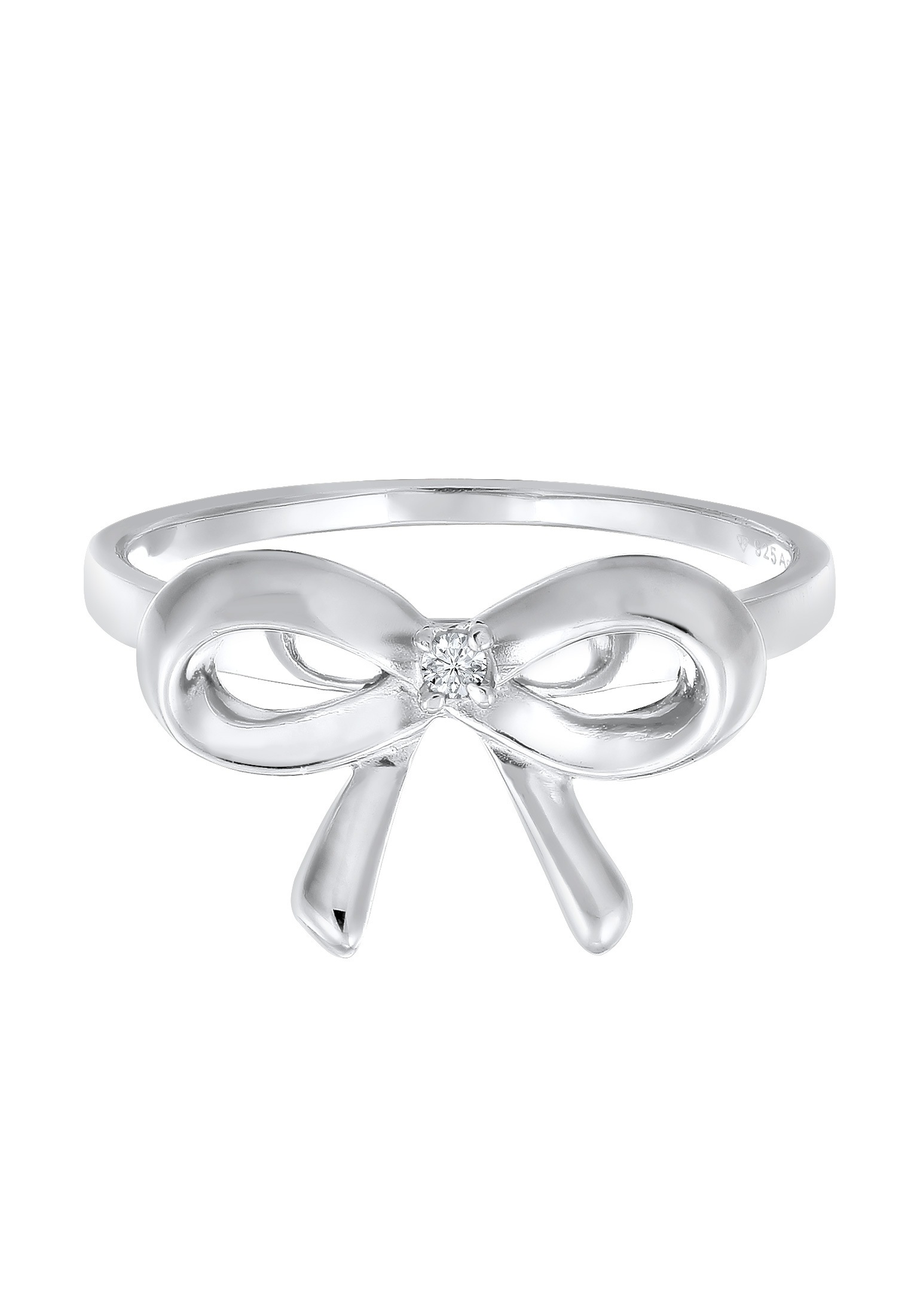 Elli DIAMONDS Verlobungsring »Ring Schleife Diamant Weiß Brillantschliff (0.015 ct) 925 Sterling Silber«