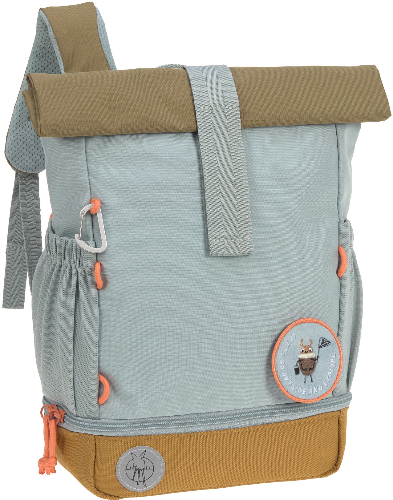 Kinderrucksack »Nature, Mini Rolltop Backpack, Light Blue«, Reflektoren, aus...