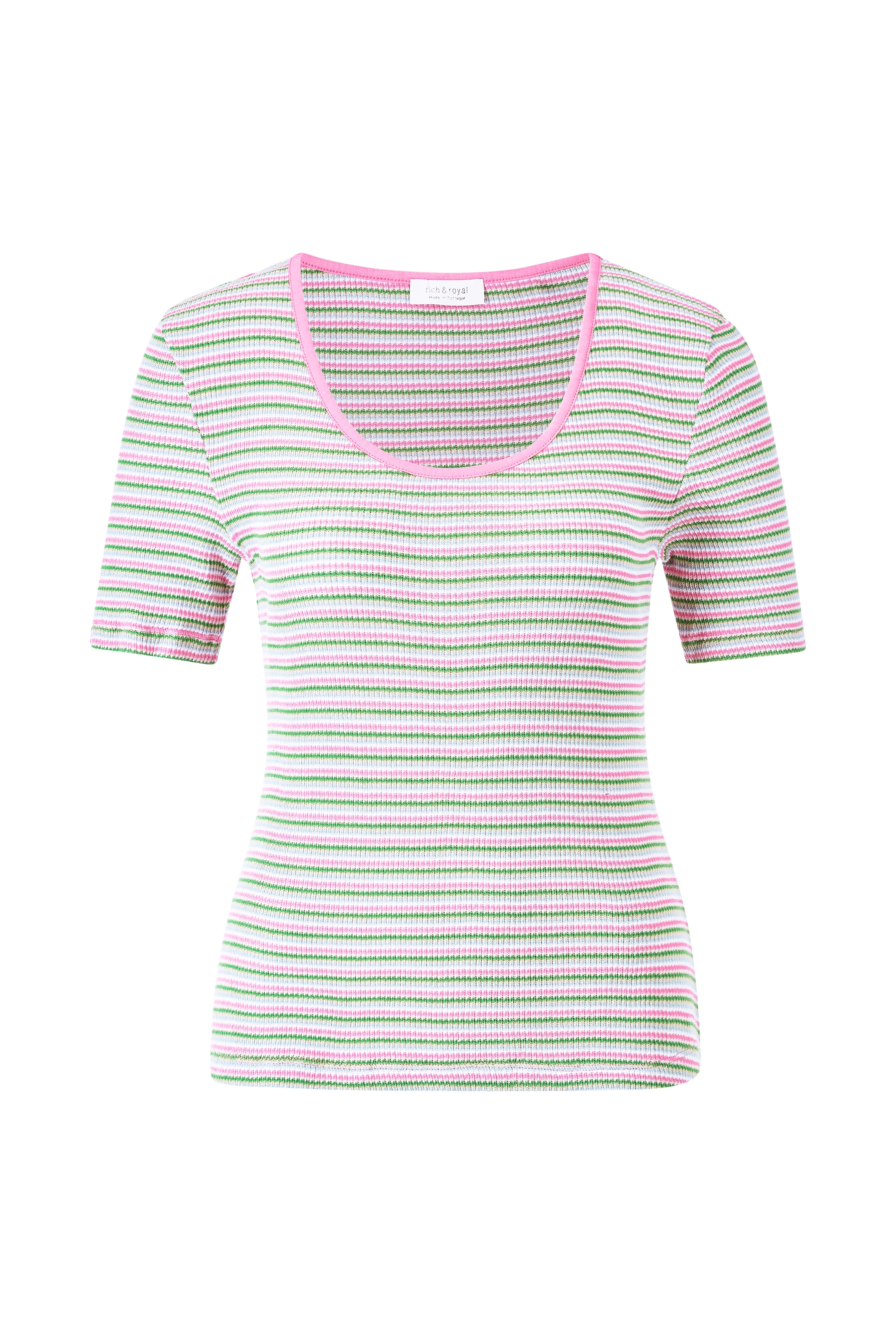 RICHROYAL Kurzarmshirt, Mit tiefem Rundhalsausschnitt