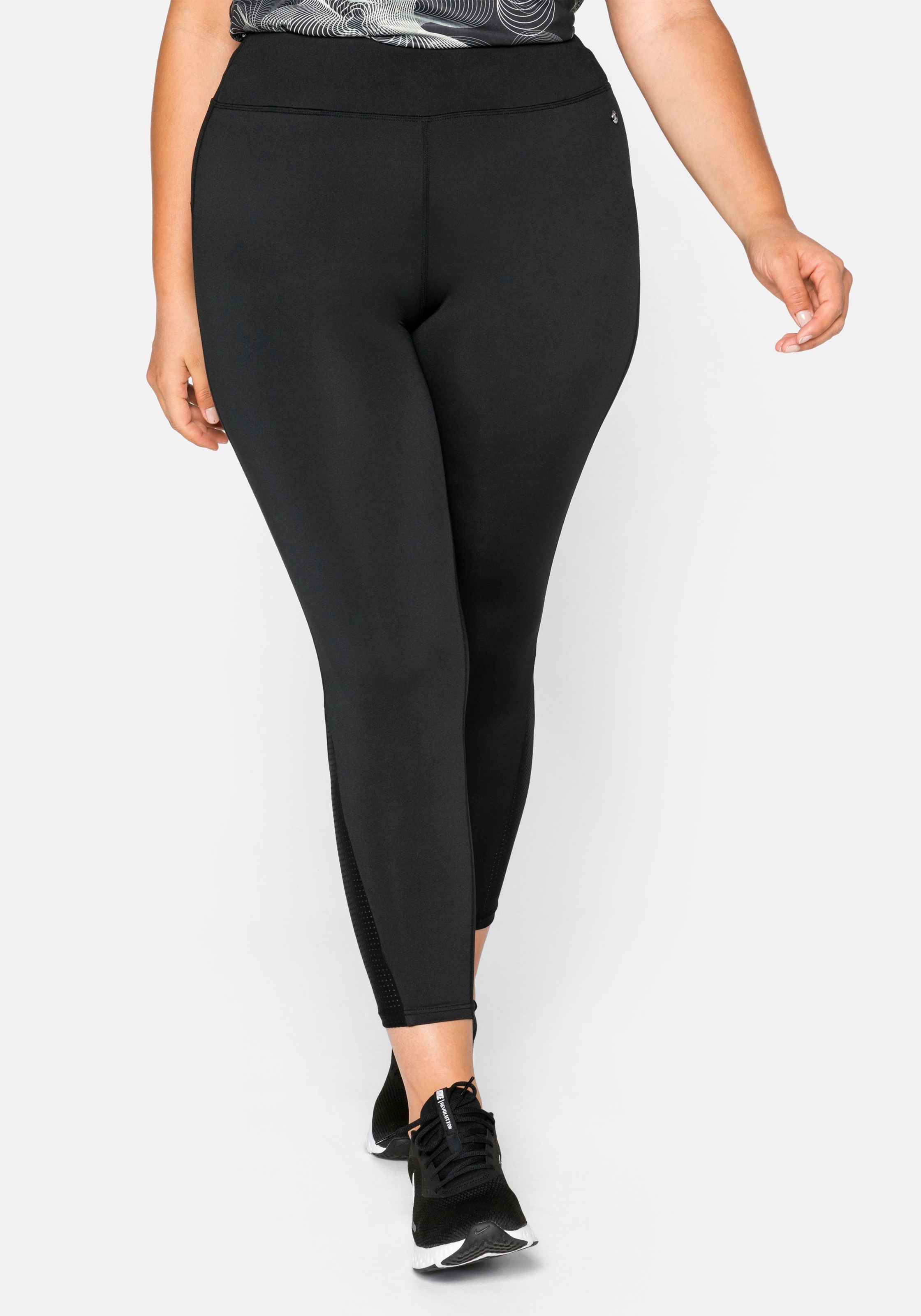 Sheego Leggings, in 7/8-Länge, mit Mesh-Einsatz