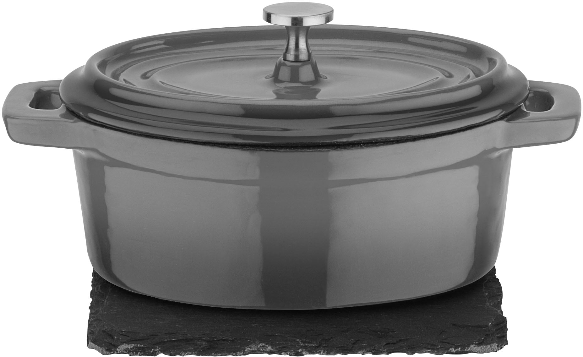 GSW Serviertopf »Shadow, oval, Inkl. Schieferplatte« 1 Stk. tlg. Gusseisen