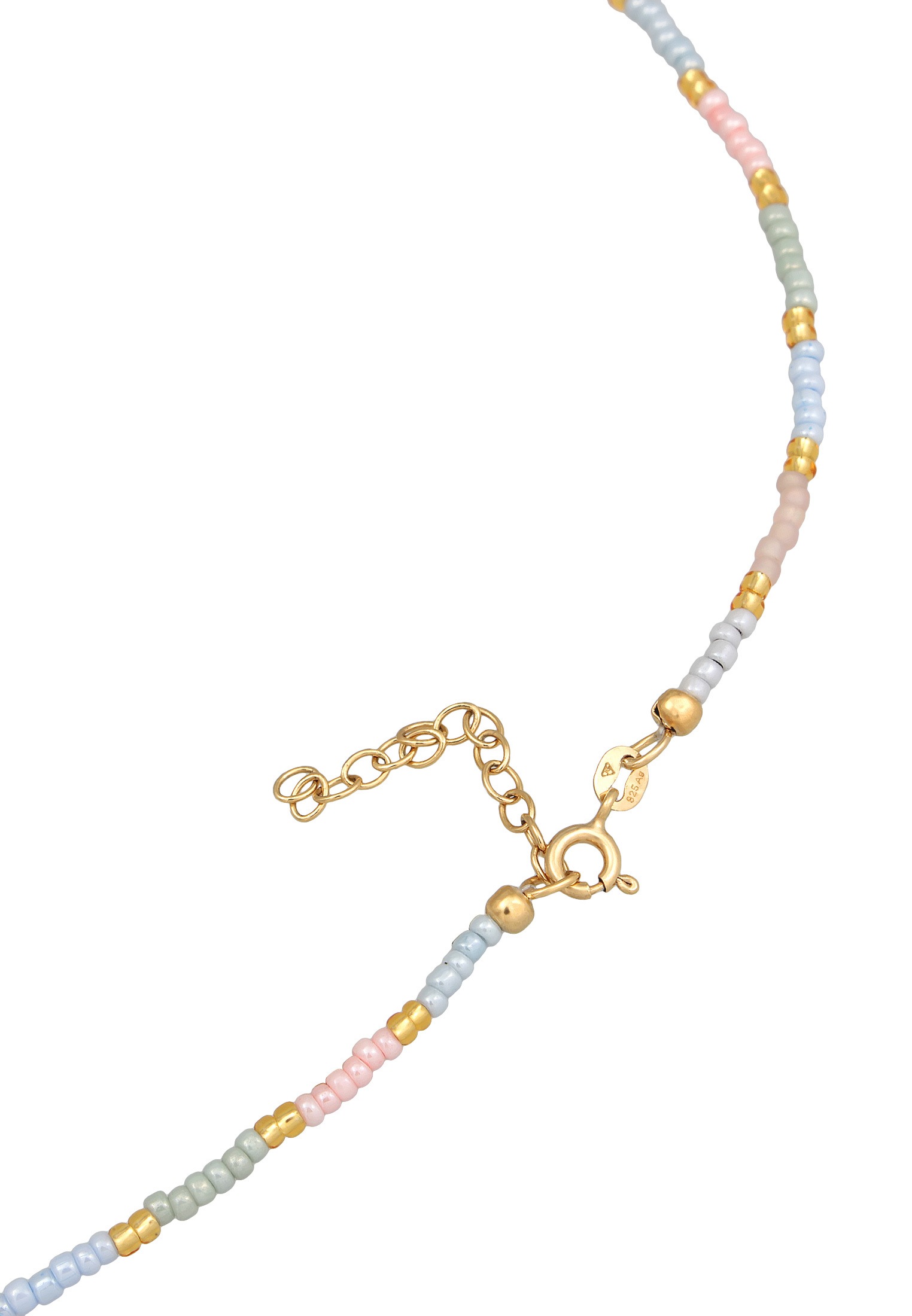 Elli Choker »Halskette Glas Silber Beads Smiling 925 Silber vergoldet«