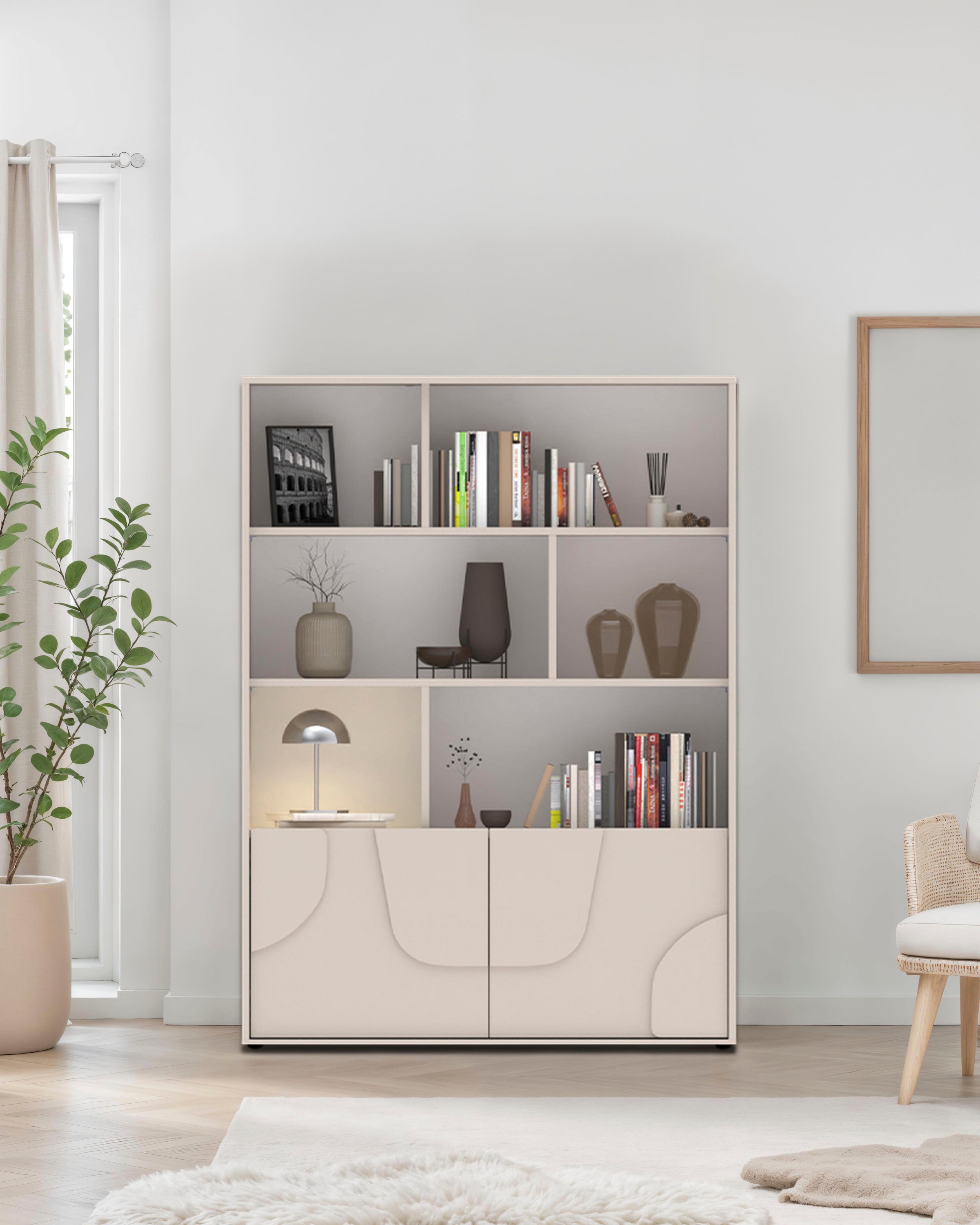 INOSIGN Highboard »Stone« 3D-Design, Push-to-open, Stauraum dekorativ & praktisch, Füße wählbar