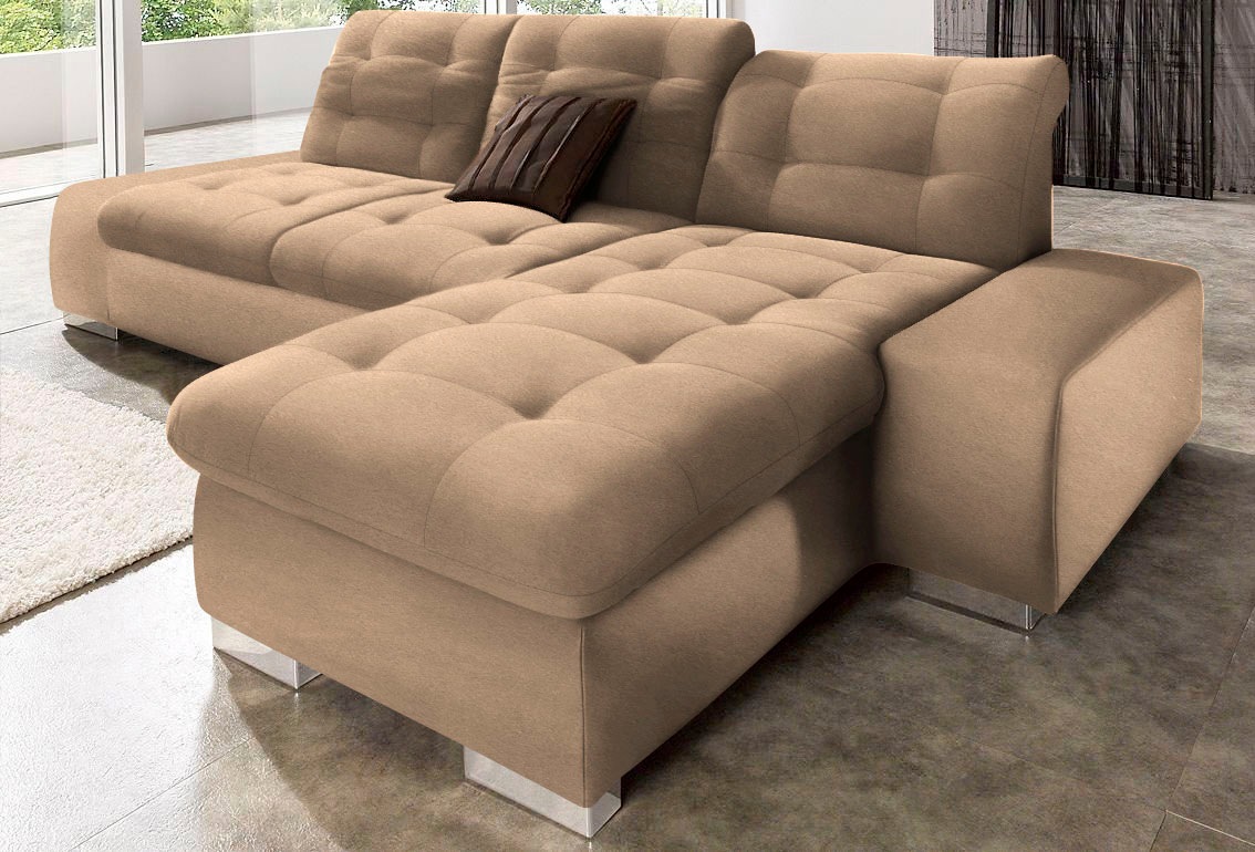 sit&more Ecksofa »Pale L-Form«, inklusive Kopfteilverstellung, wahlweise mit Bettfunktion