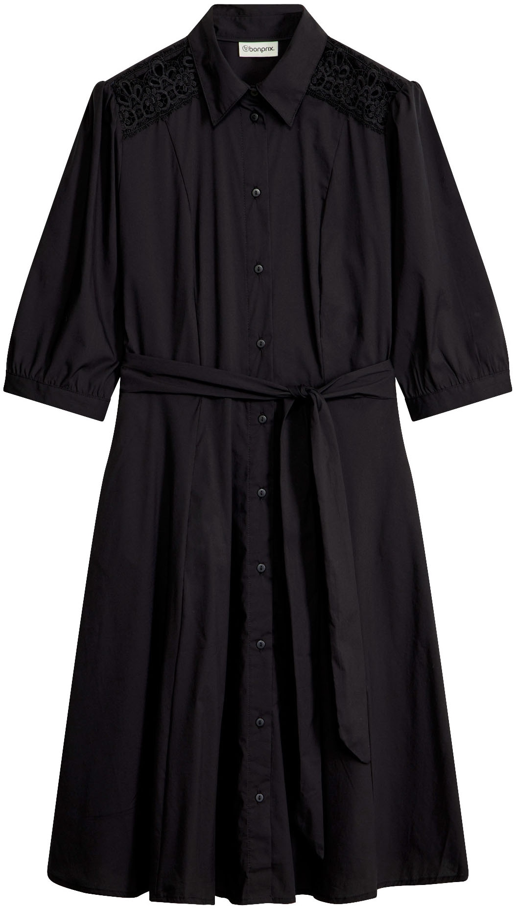 bonprix 2-in-1-Kleid Set, 2 tlg. für Businessmode, aus Baumwolle, ausgestellte Passform